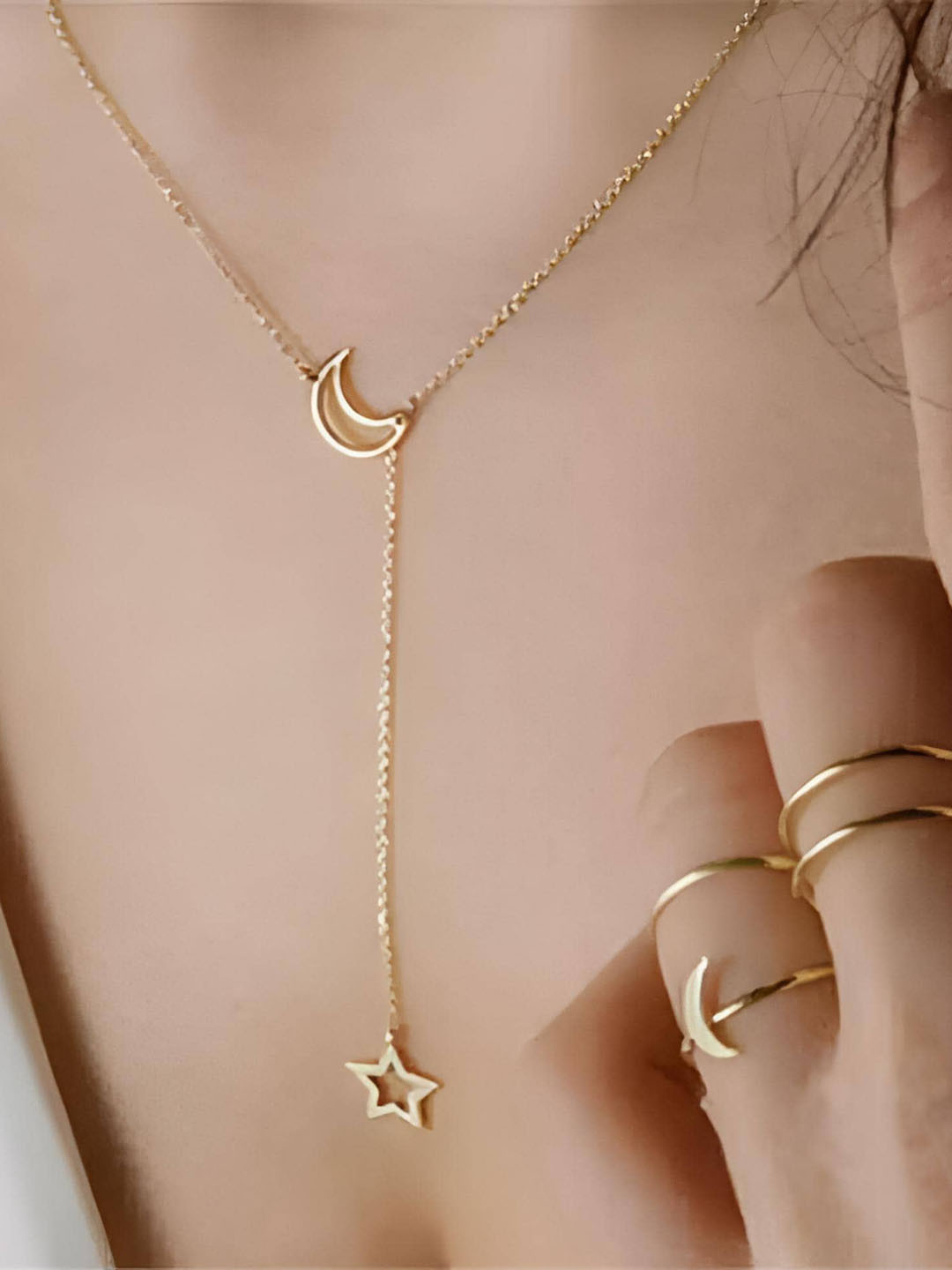 Goho Gold-Plated Celestial Pendant with Chain