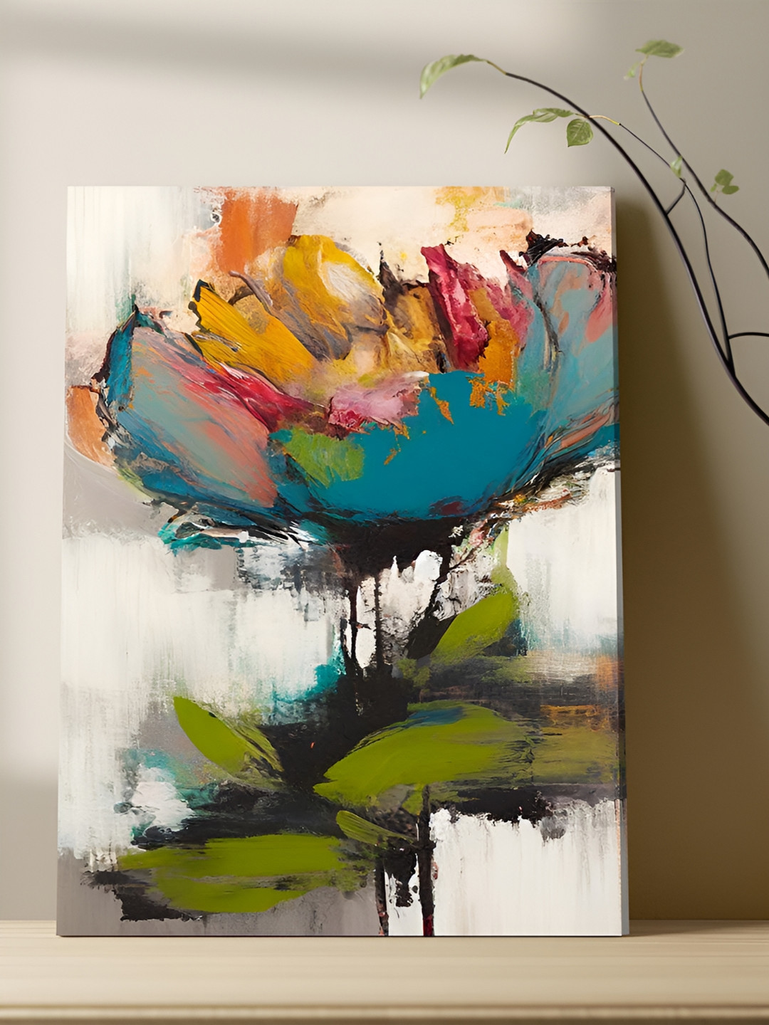 Art Street Flower Canvas Wall Living Room Rectangle Paintings Wall Art -15.7 x 21.65In