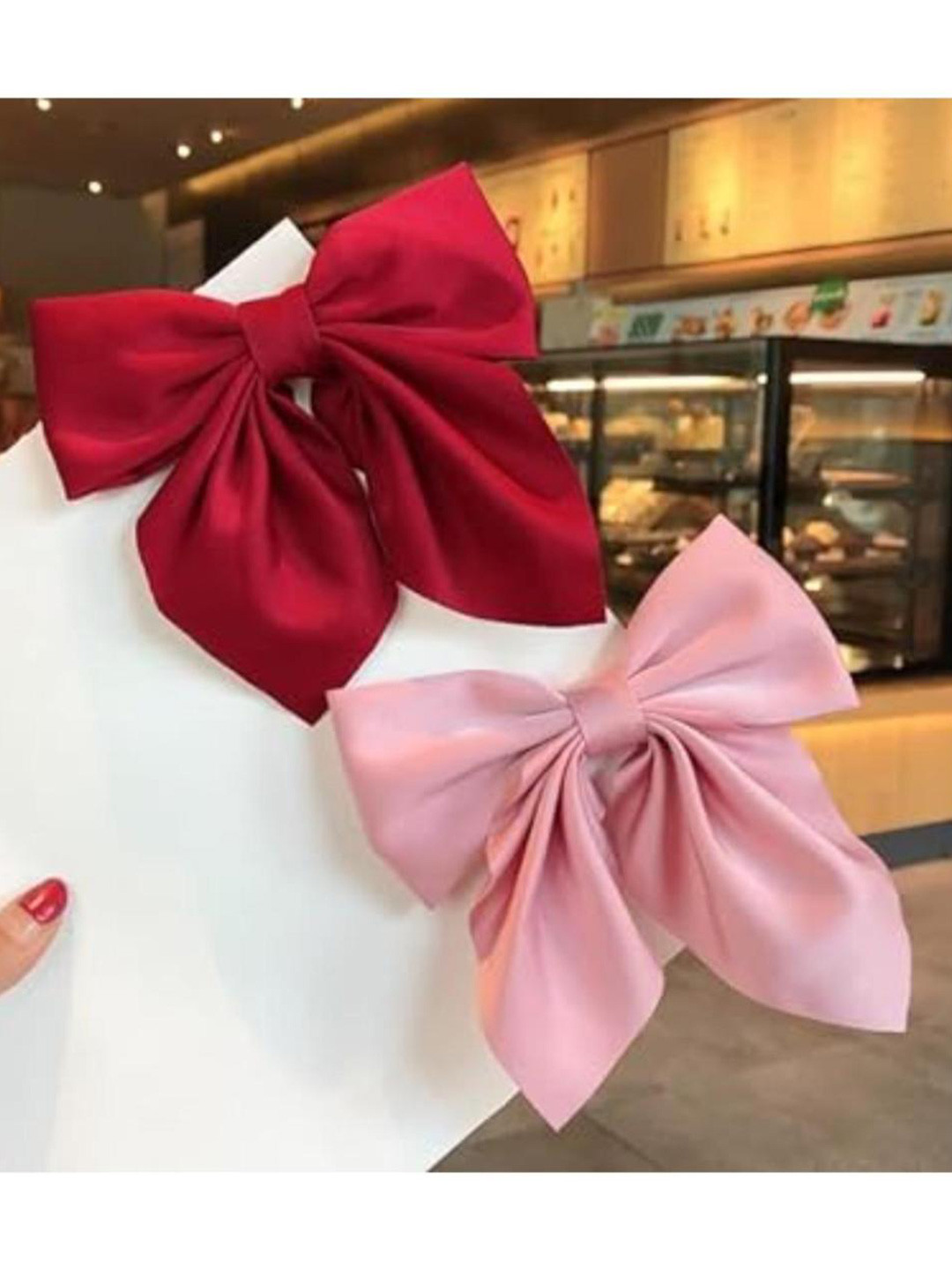 DN Creation Women Set of 6 Assorted Silk French Barrette