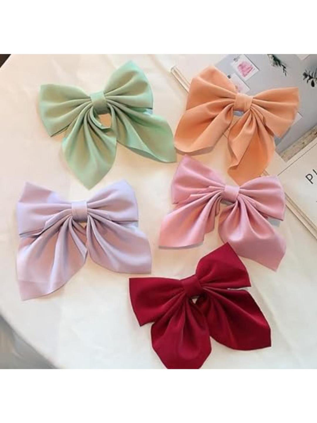 DN Creation Women Set of 6 Assorted Silk French Barrette