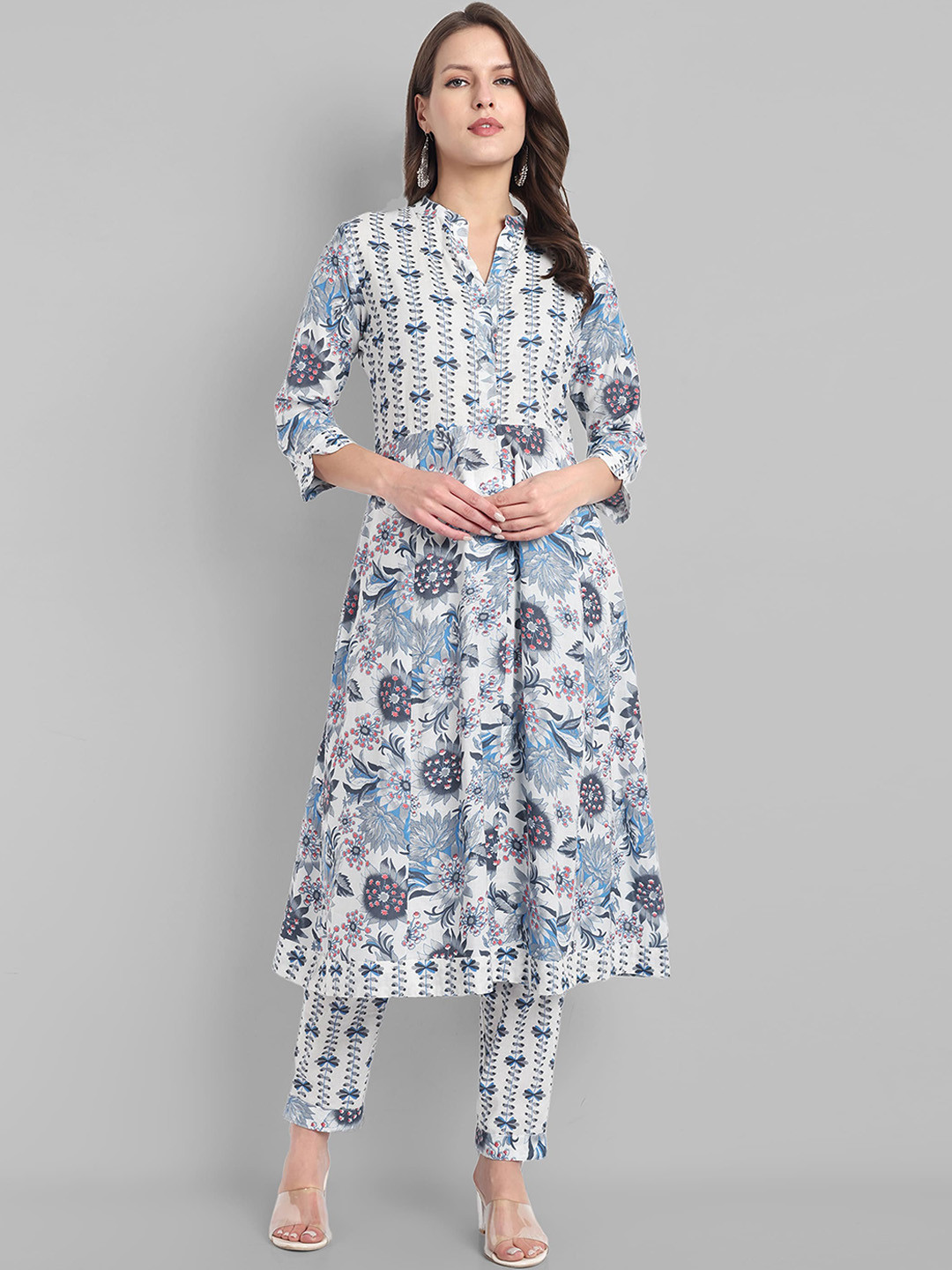 SUI DHAGGA Ethnic Motifs Printed Regular Pure Cotton Kurta with Trousers