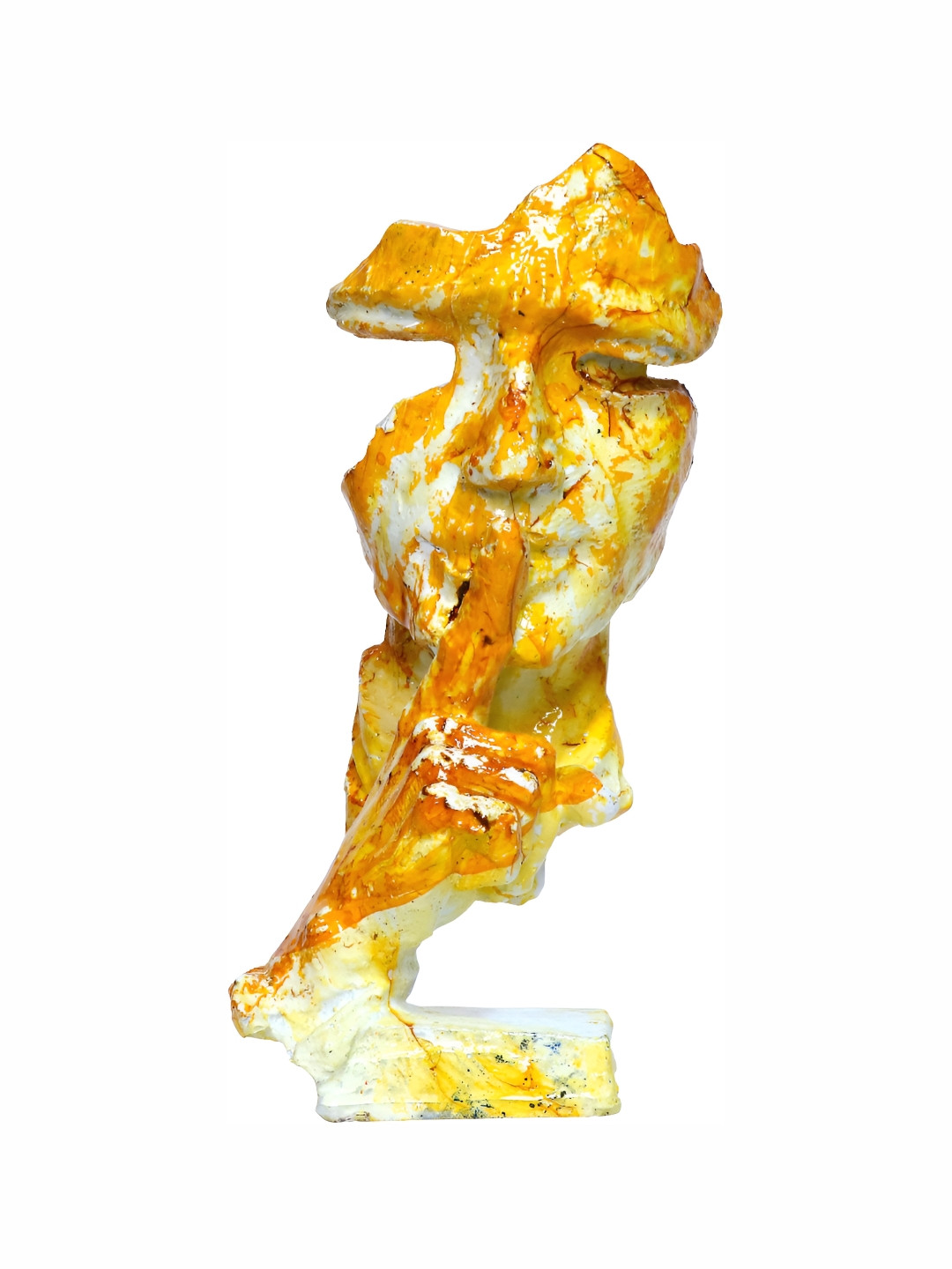 GW CREATIONS Yellow Human Figurine Showpiece