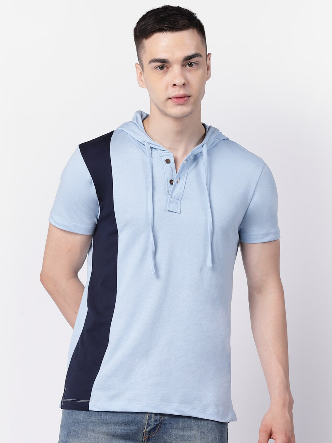 Kalt Colourblocked Hooded T-shirt