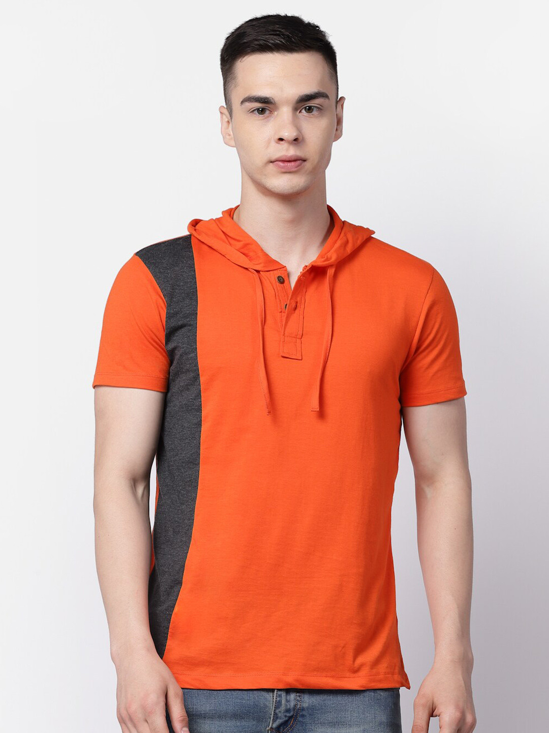 Kalt Colourblocked Hooded T-shirt