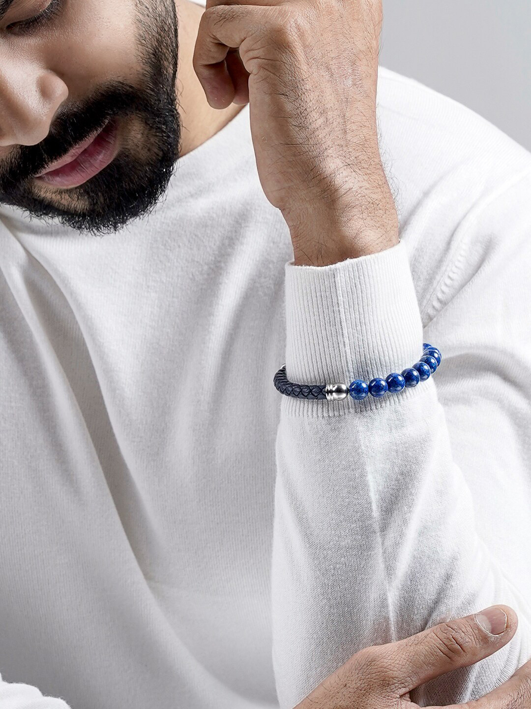 SWASHAA Men Brass-Plated Elasticated Bracelet