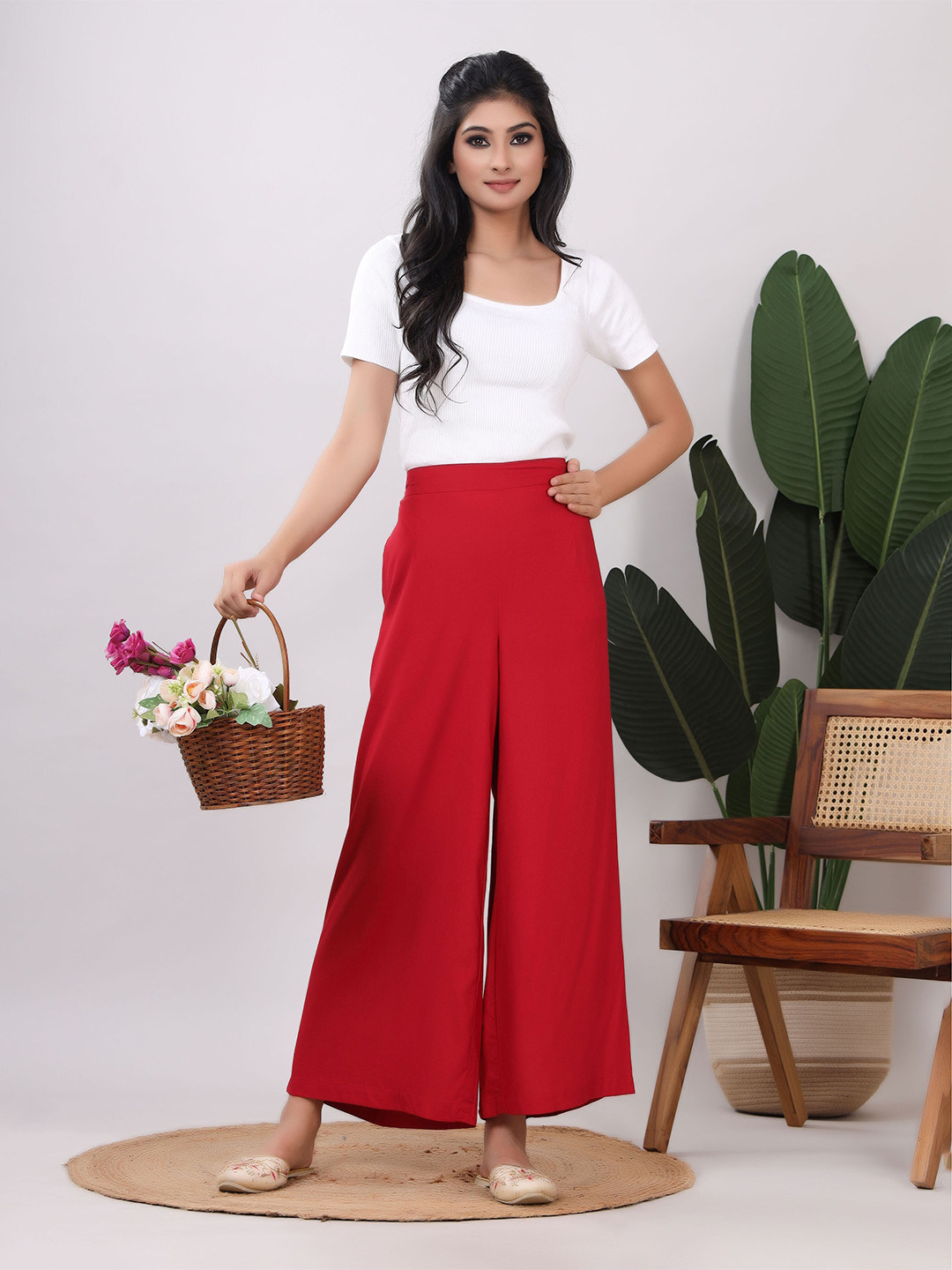 VASVI Women Flared Palazzos