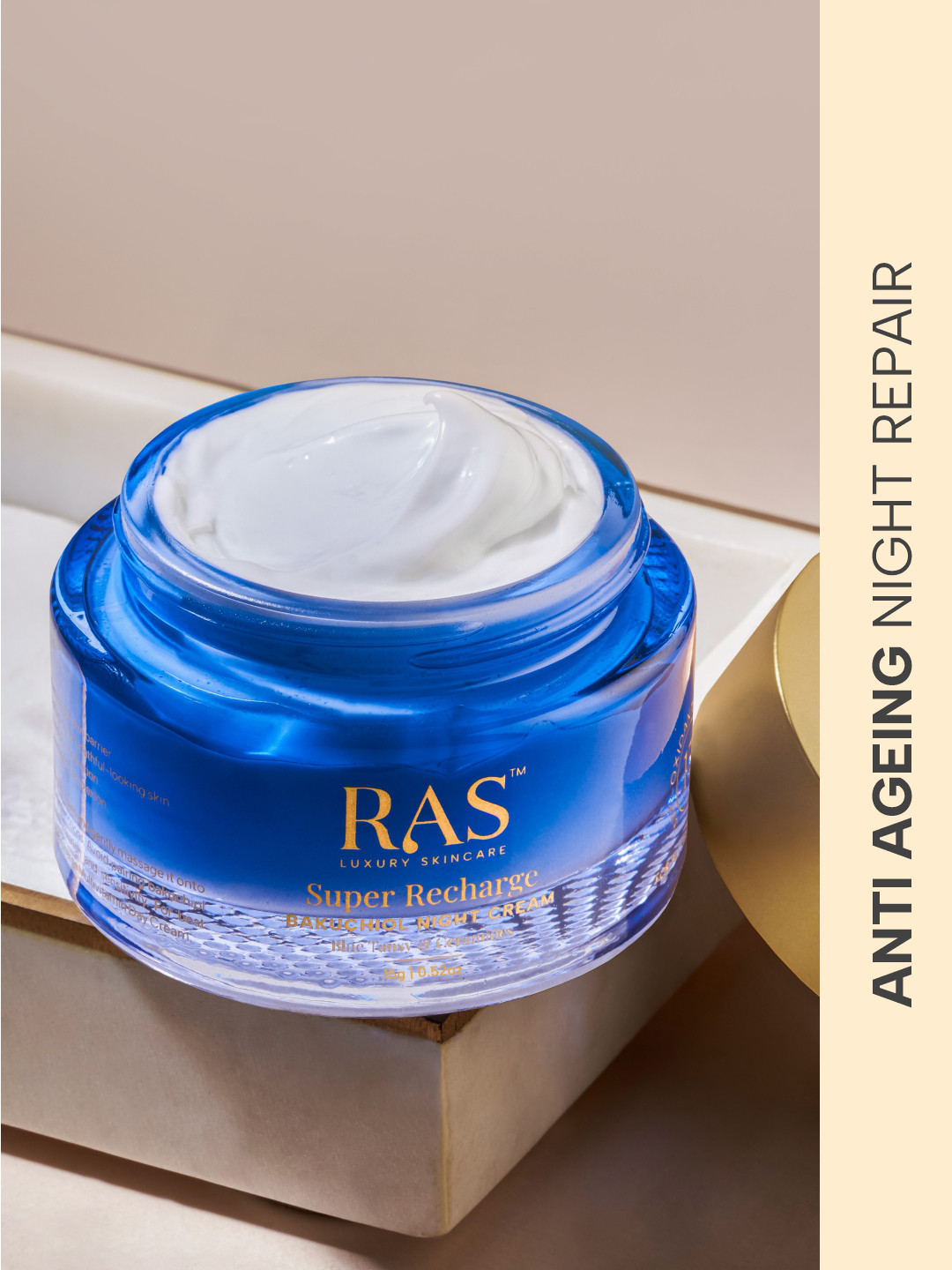 RAS LUXURY OILS Super Recharge Bakuchiol Night Cream with Blue Tansy & Ceramides - 15 g