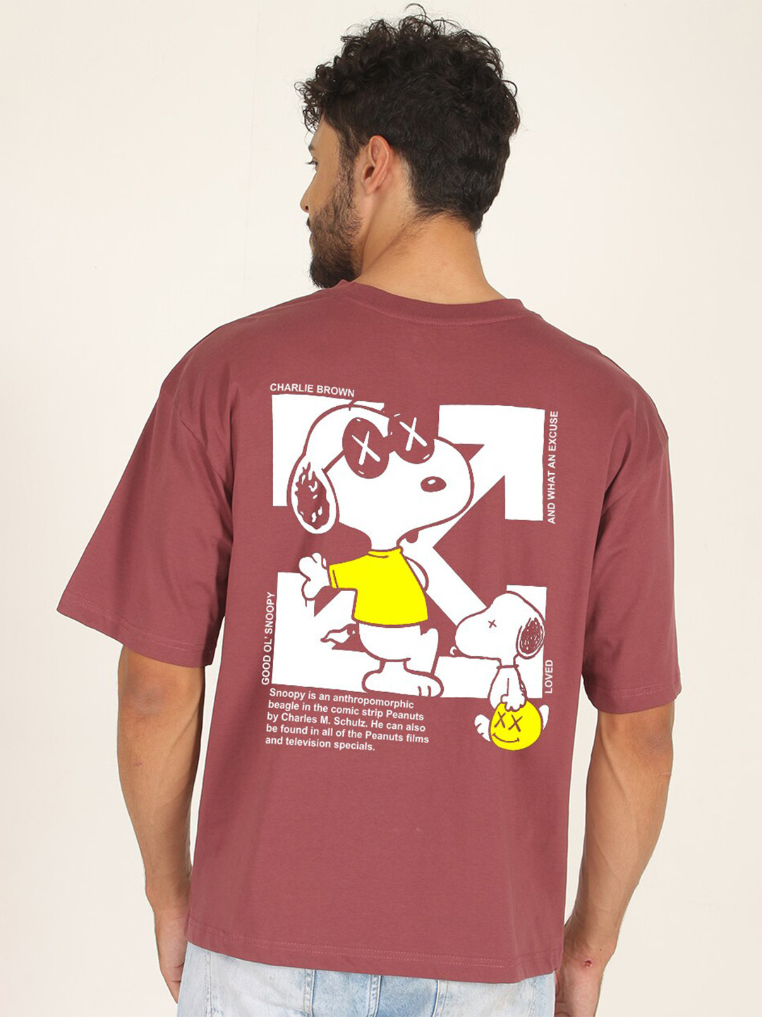 PRONK Peanut Snoopy Graphic Printed Pure Cotton Oversized T-shirt