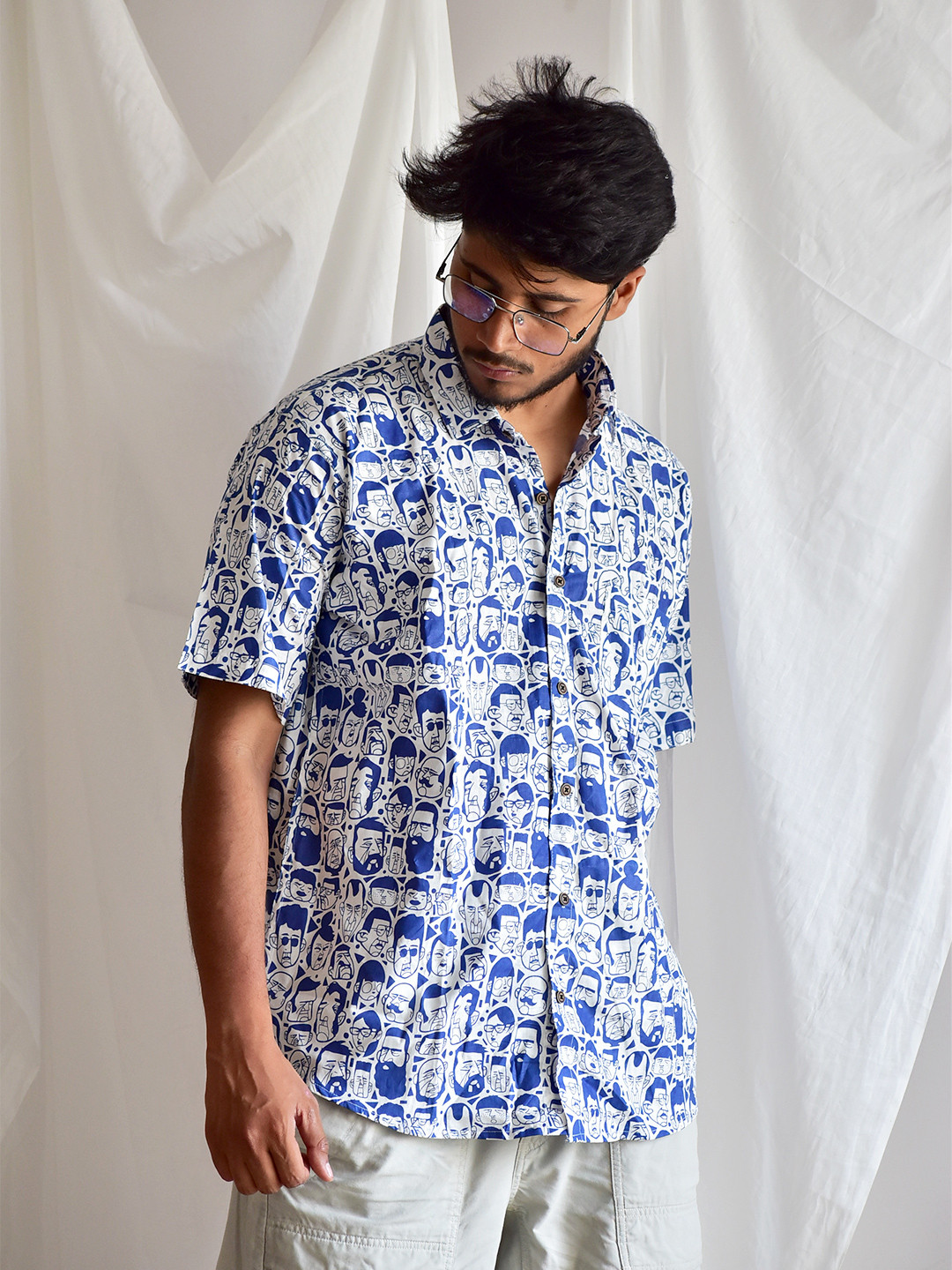 Sundarii Comfort Abstract Printed Cotton Casual Shirt