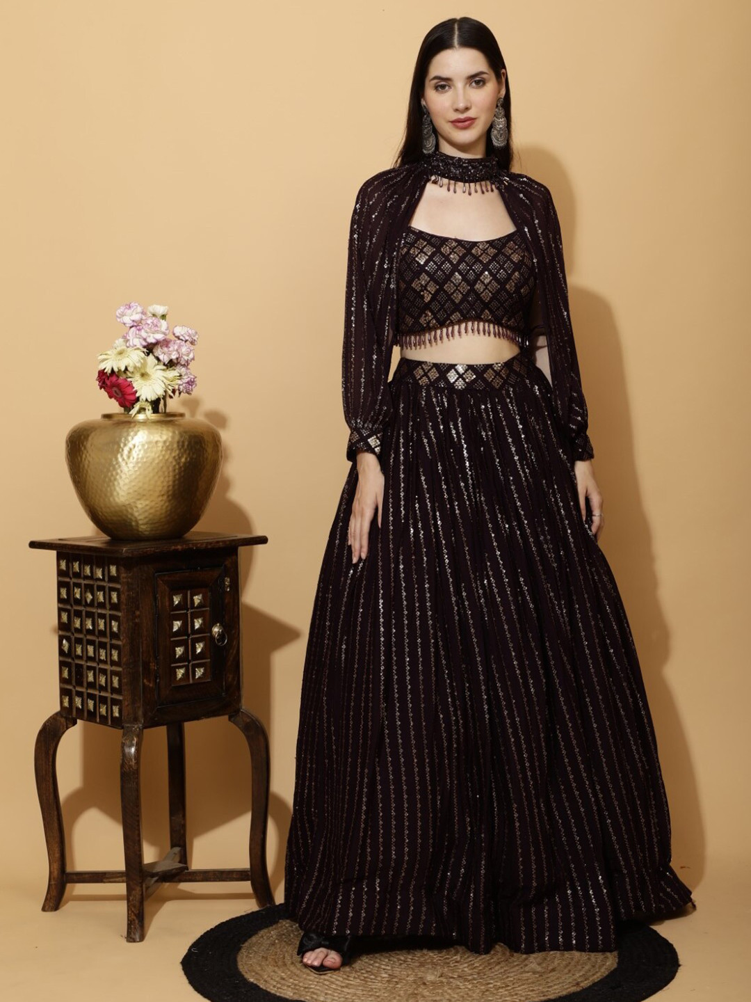 Laalzari Embellished Sequinned Ready to Wear Lehenga & Choli