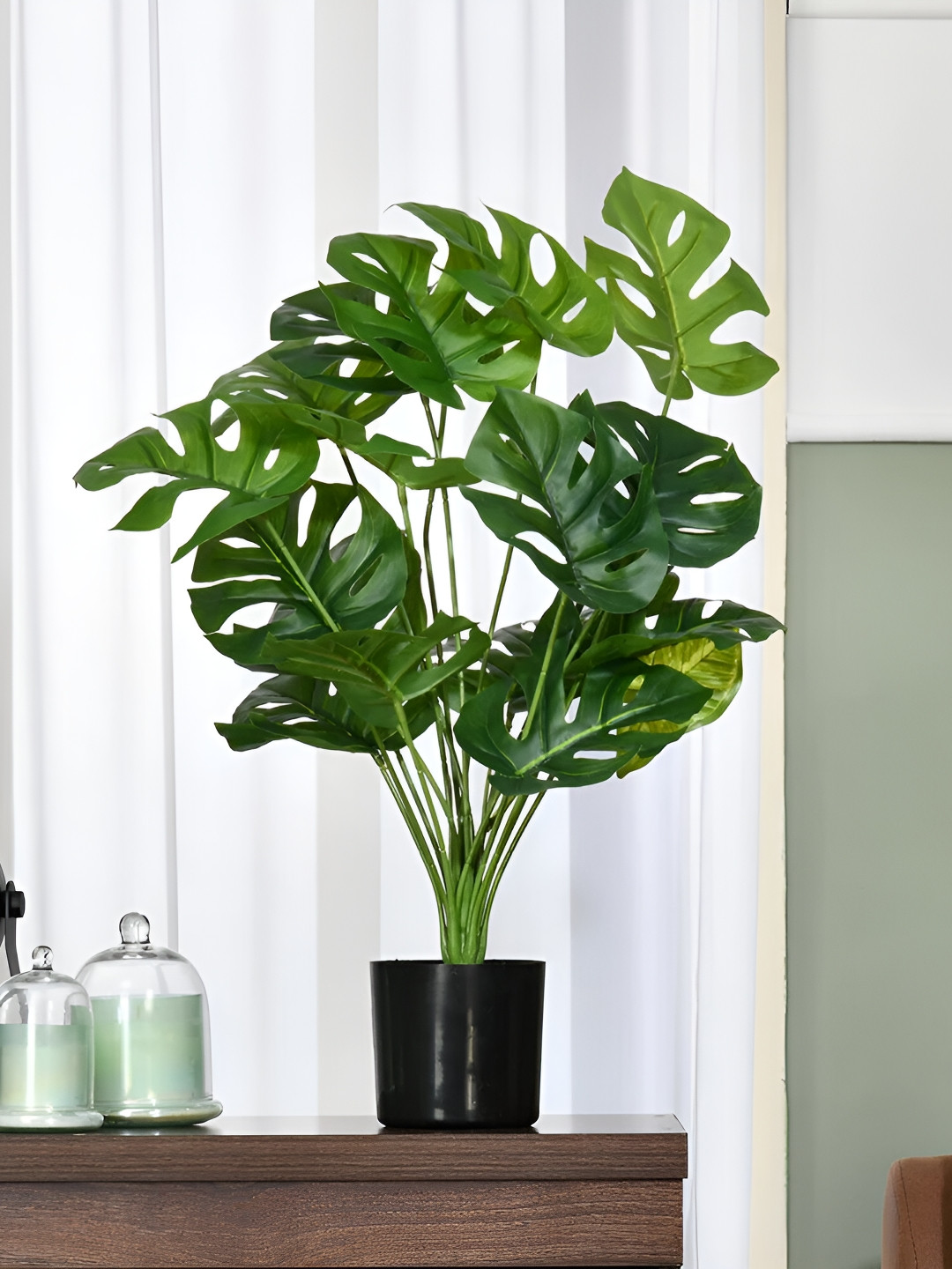 Home Bloom Green Monstera Deliciosa Artificial Plant With Pot