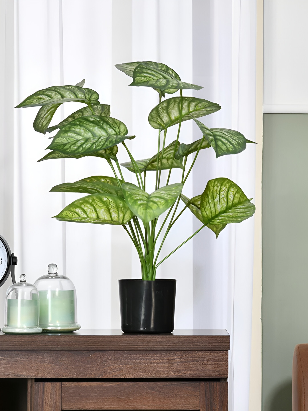 Home Bloom Green Rubber Artificial Plant With Pot