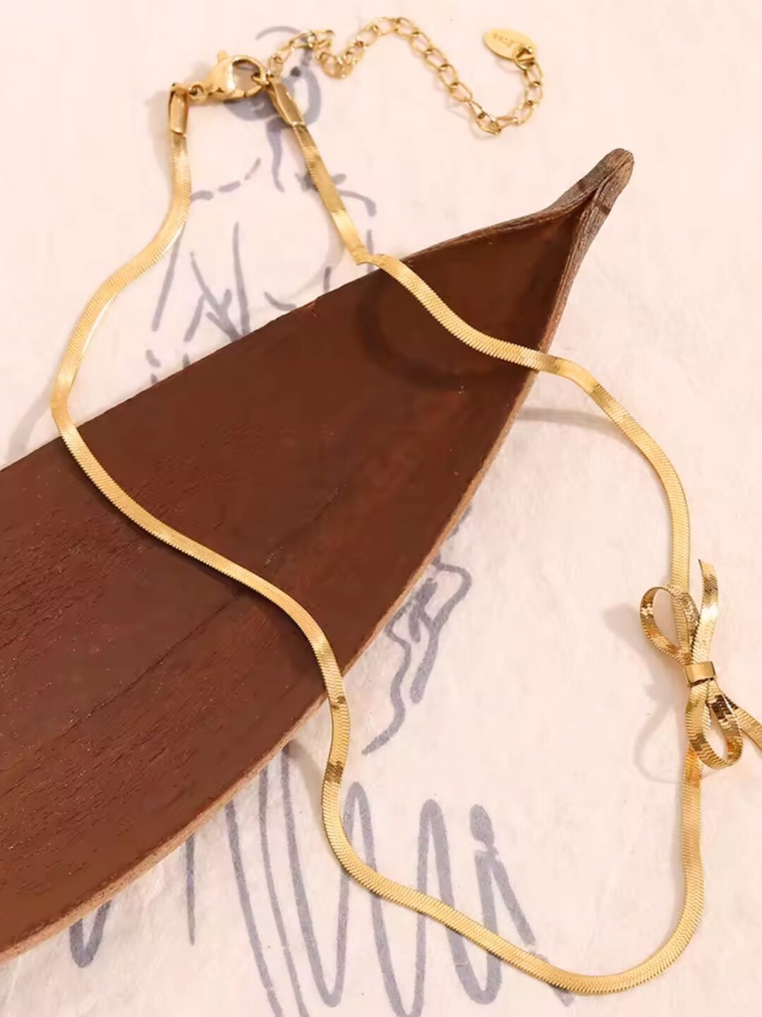 SALVE Stainless Steel Bow Detailed Necklace