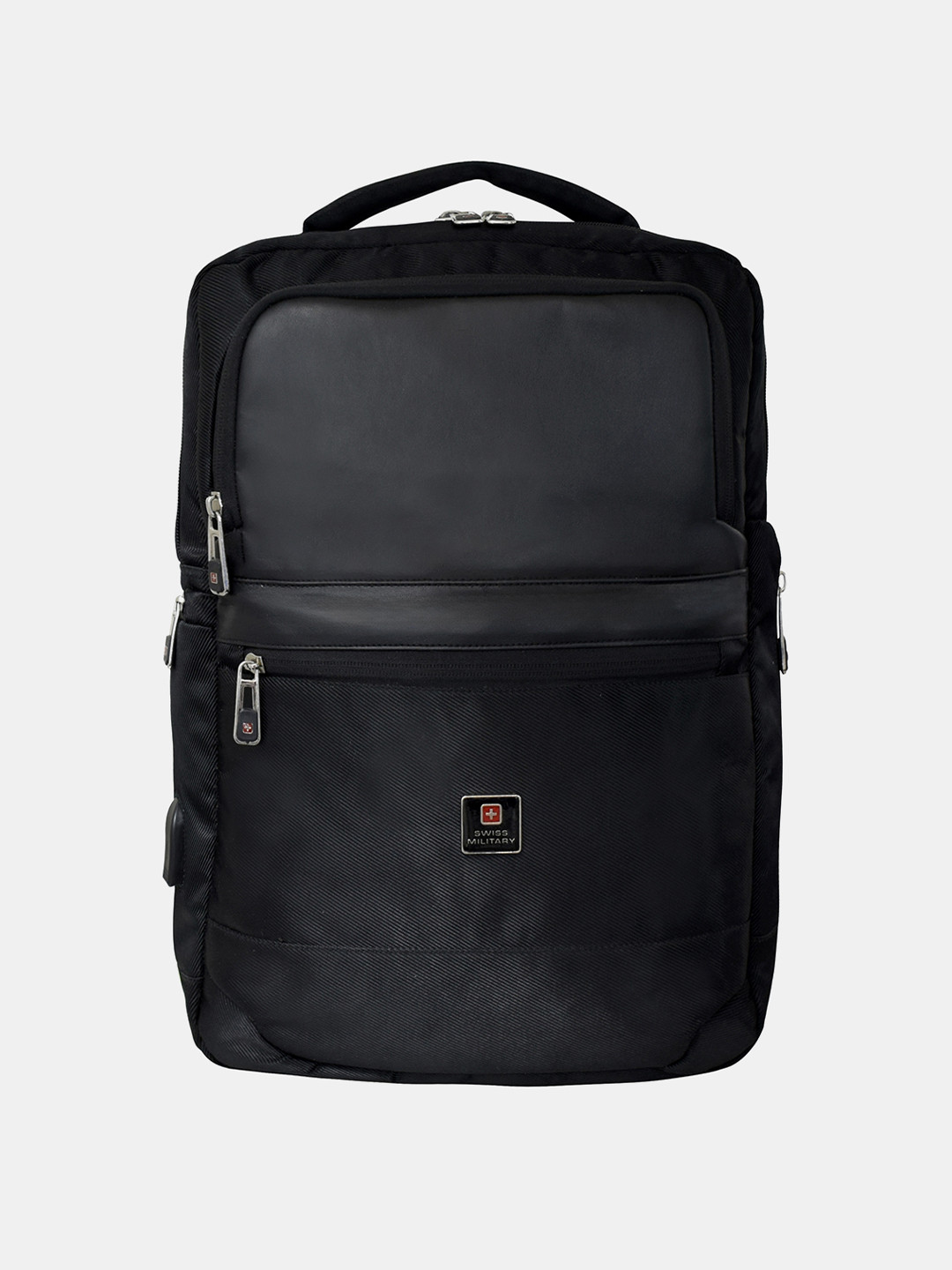 SWISS MILITARY Unisex Brand Logo Backpack with USB Charging Port