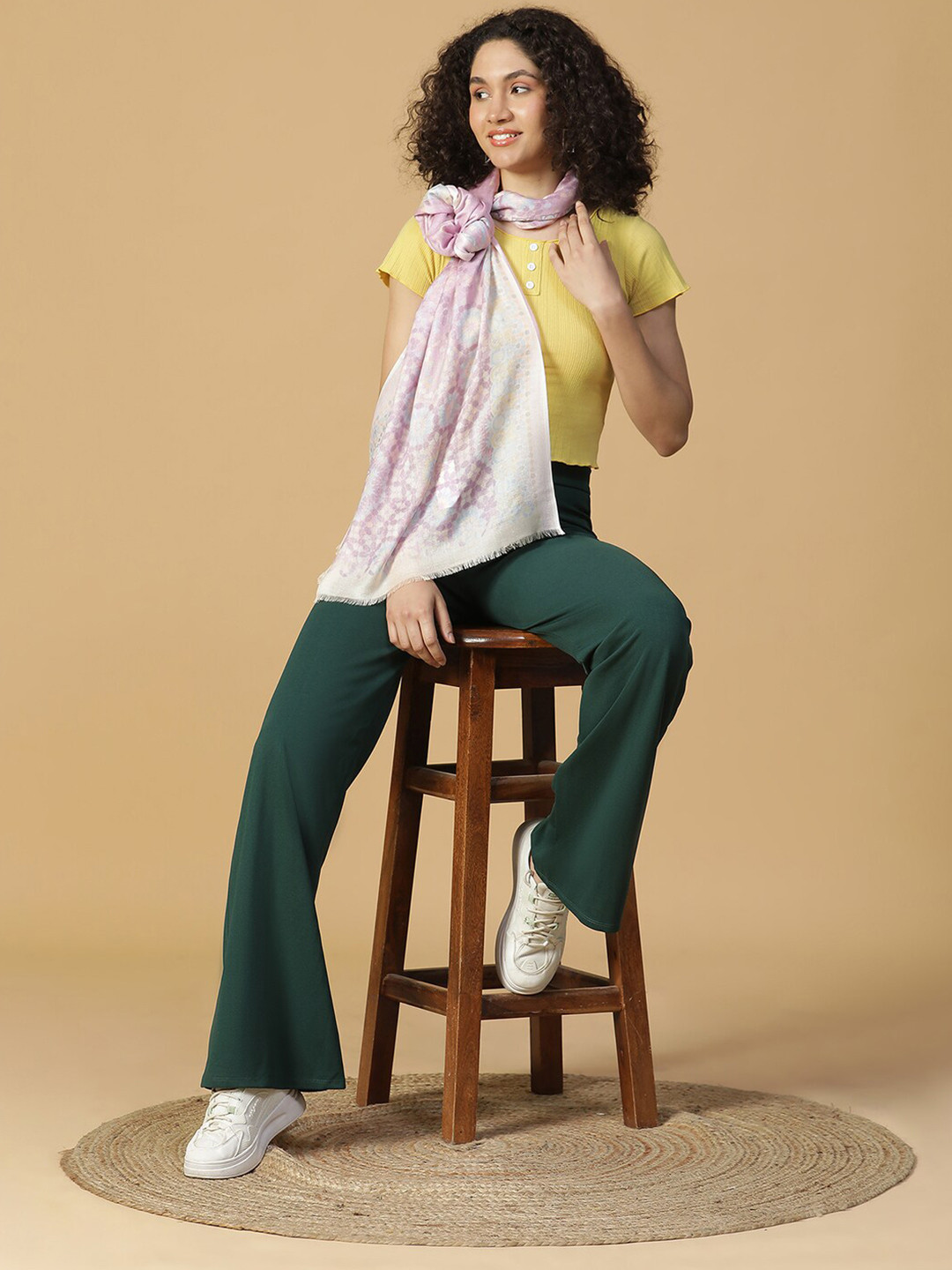 SHINGORA Floral Printed Modal Silk Stole