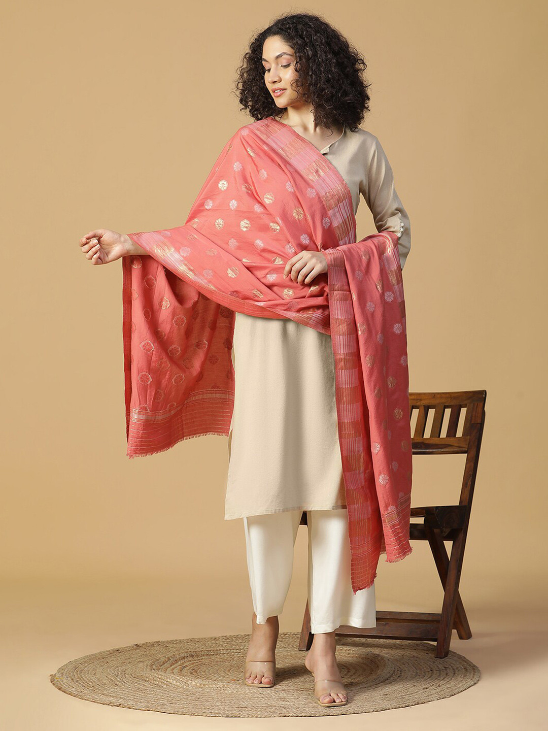 SHINGORA Woven Design Dupatta with Zari