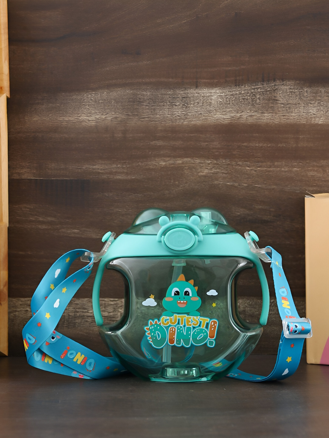 Yellow Bee Blue Conversational Plastic Microwave Safe Flask - 450ml