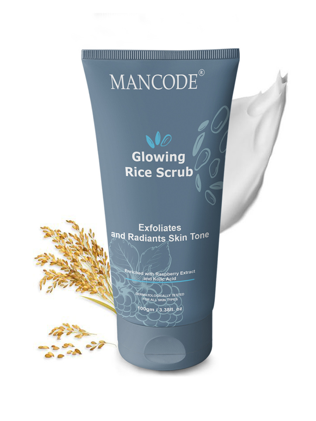 MANCODE Glowing Rice Scrub For Radiant Skin Tone - 100gm