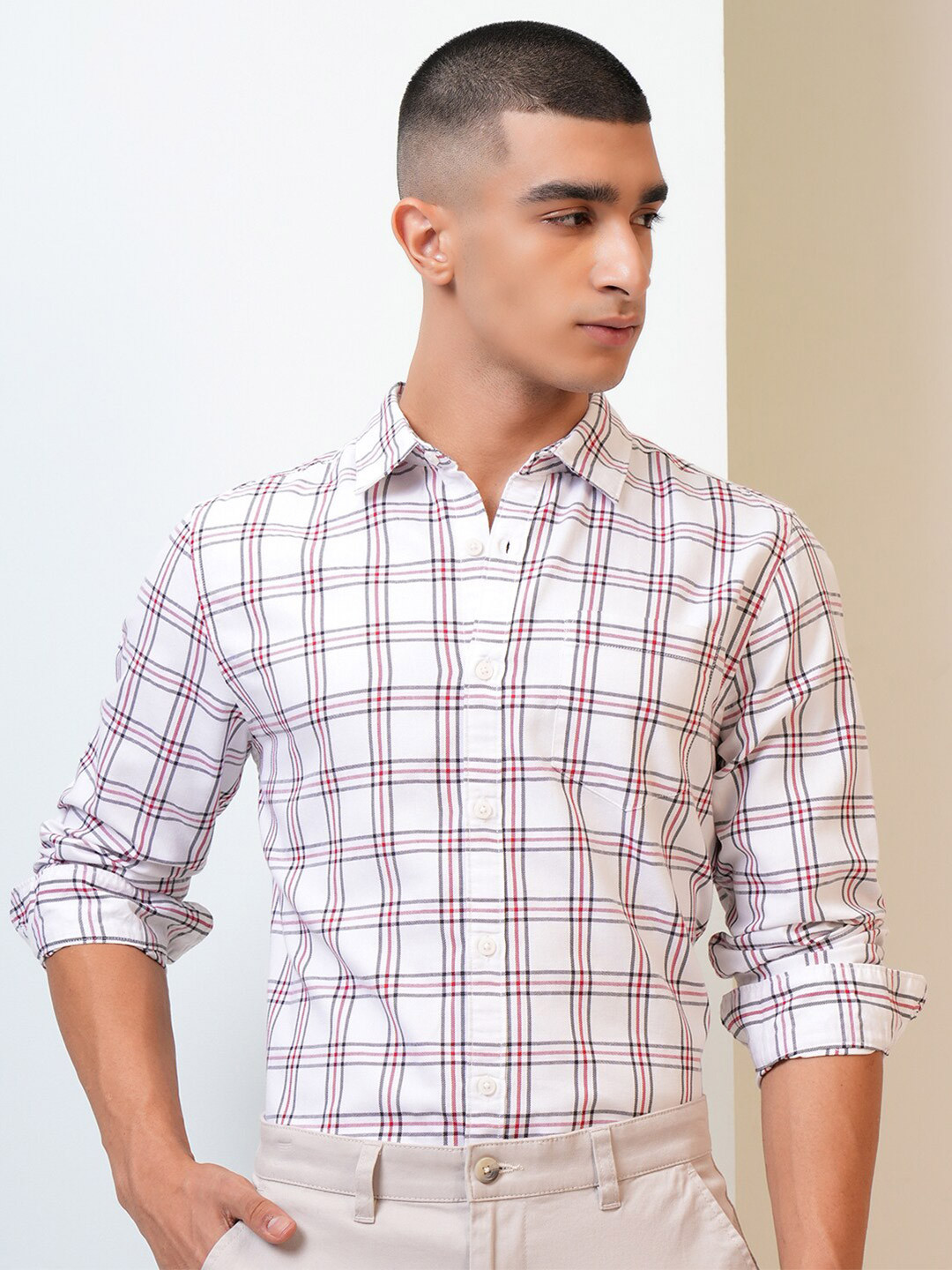 HIGHLANDER Slim Fit Checked Regular Fit Shirt