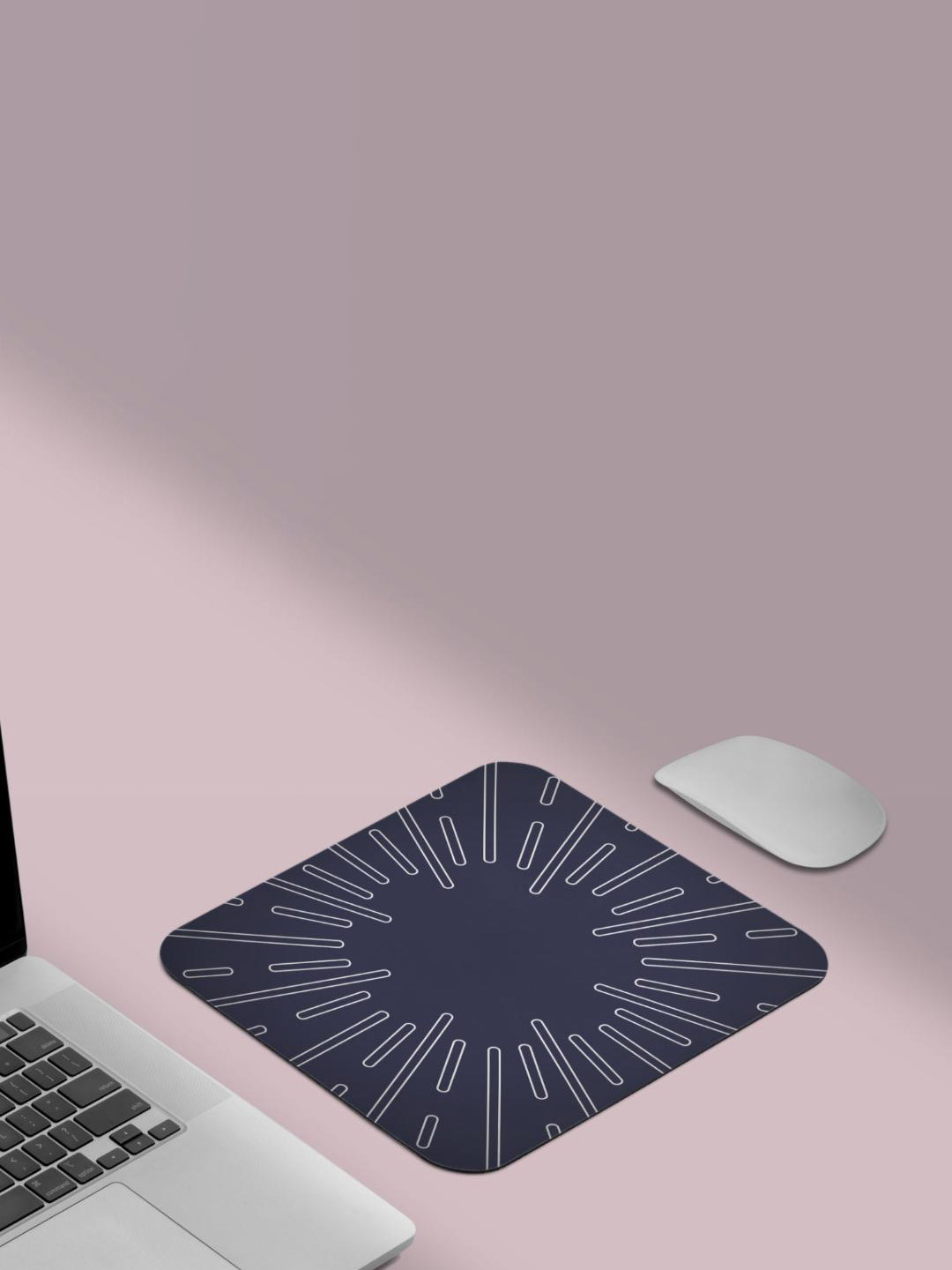 RISH Navy Blue & White Printed Non-Slip-Resistant Rubber Mouse Pad