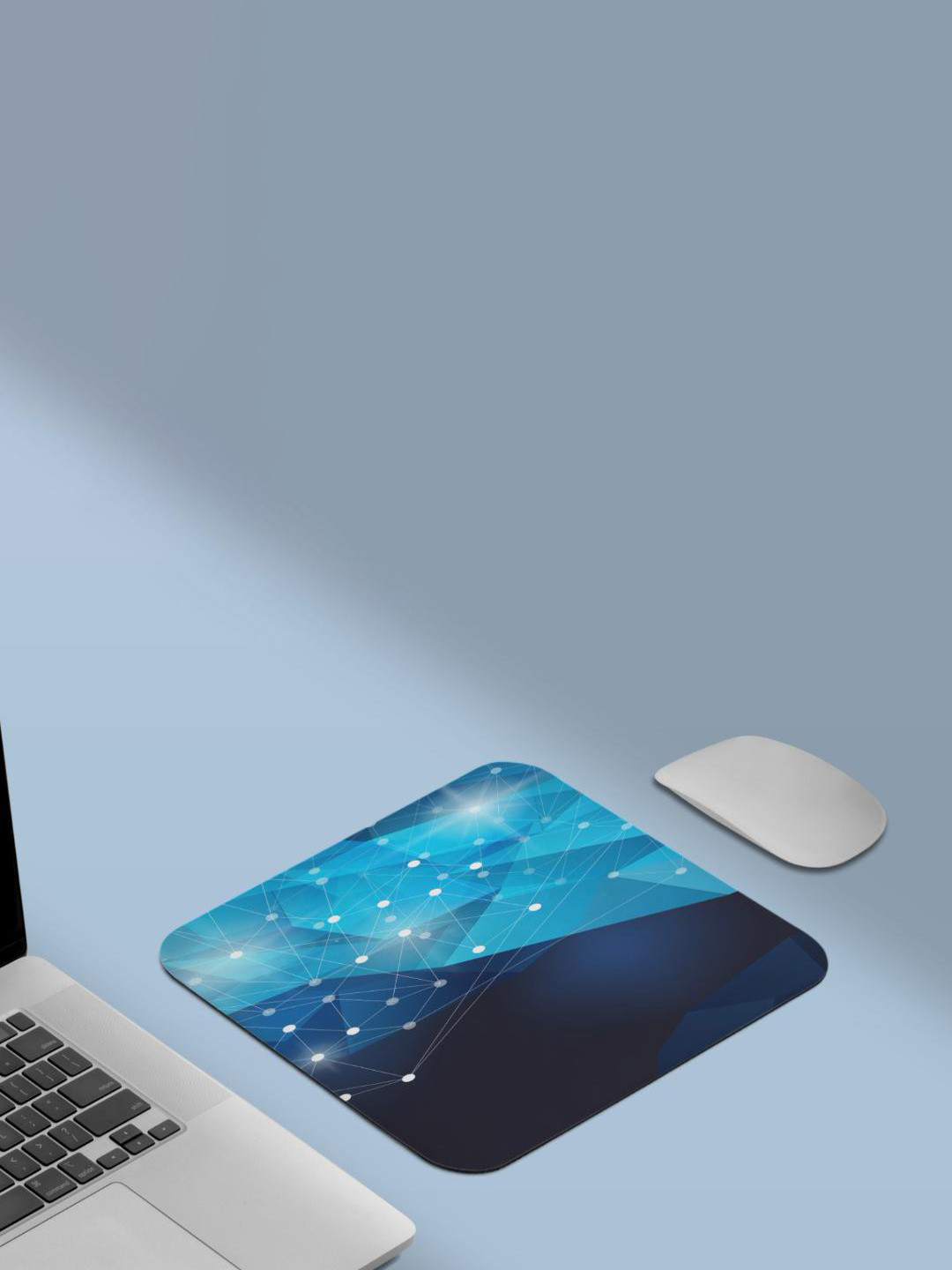 RISH Blue Non-Slip-Resistant Rubber Base Printed Mouse Pad