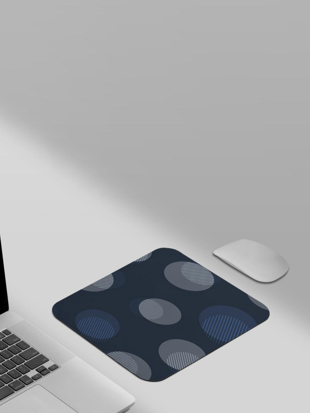 RISH Navy Blue & White Printed Non-Slip-Resistant Rubber Mouse Pad