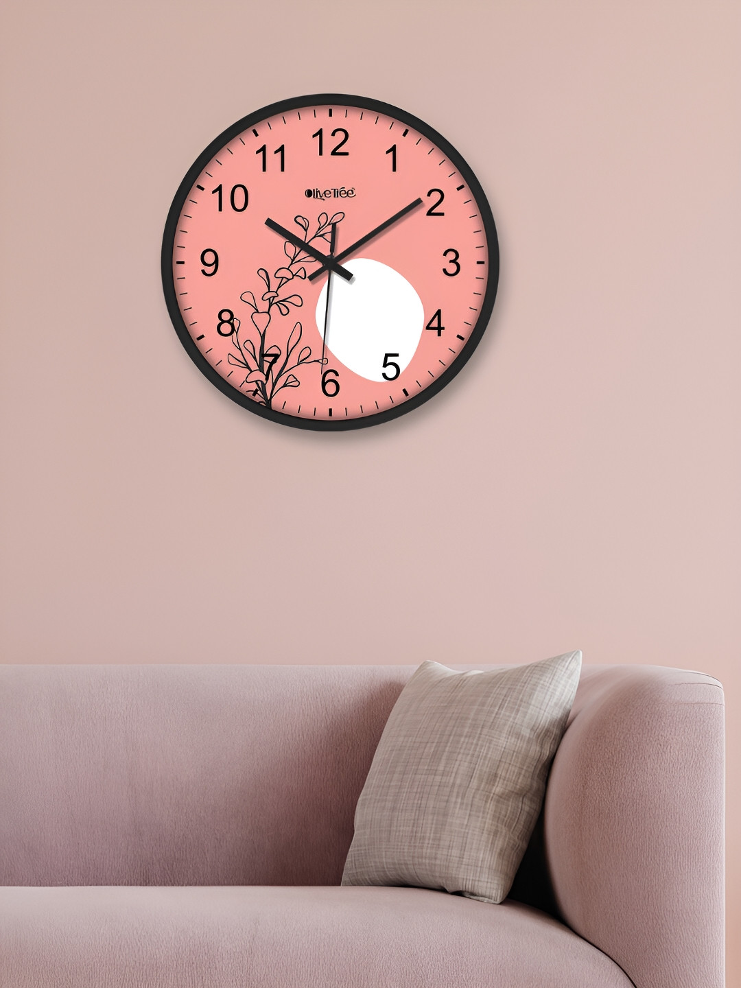 OLIVE TREE Plastic Large Display Round Battery Analogue Wall Clock-30.5cm