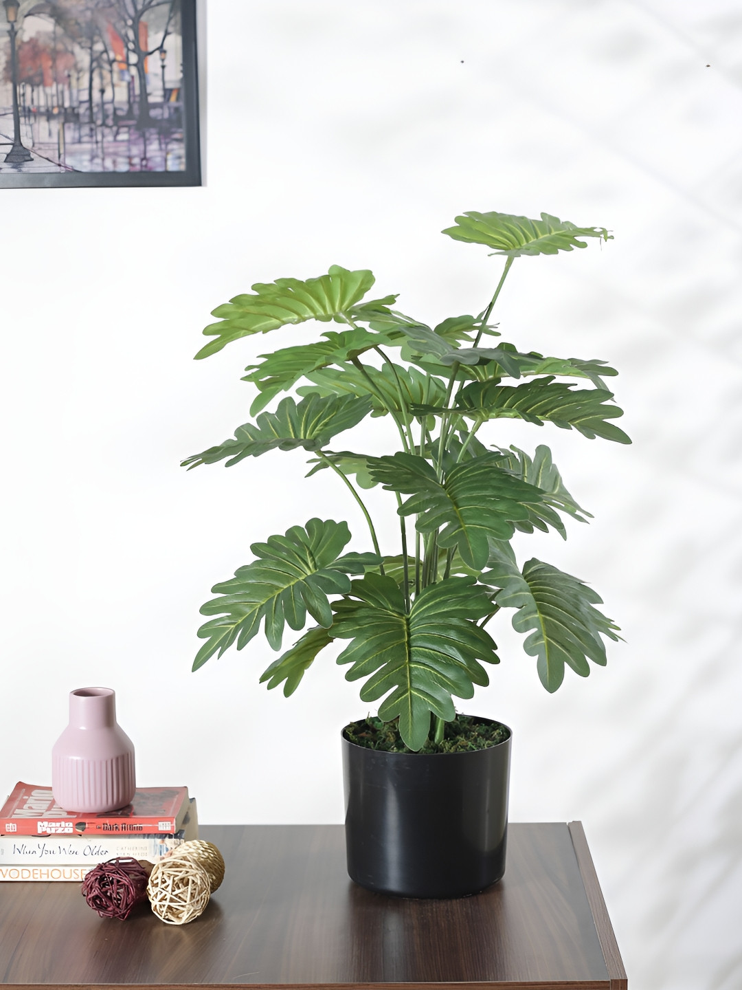 Home Bloom Green & Black Palm Artificial Plant With Pot