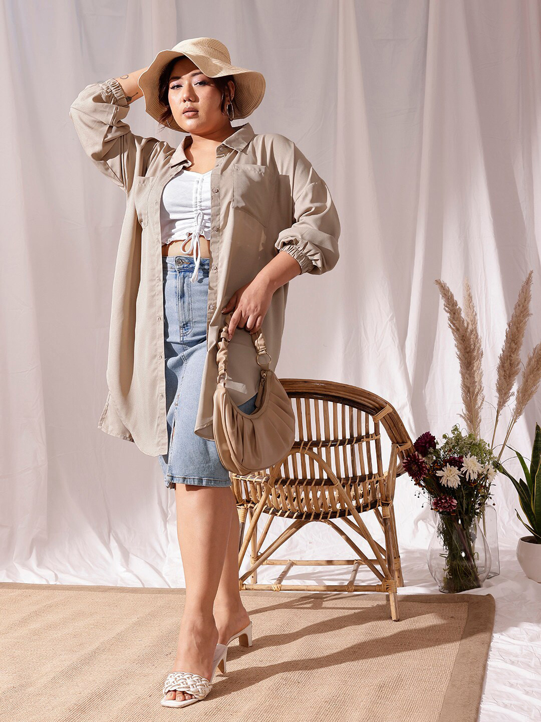 CURVY STREET Plus Size Casual Oversized Shirt