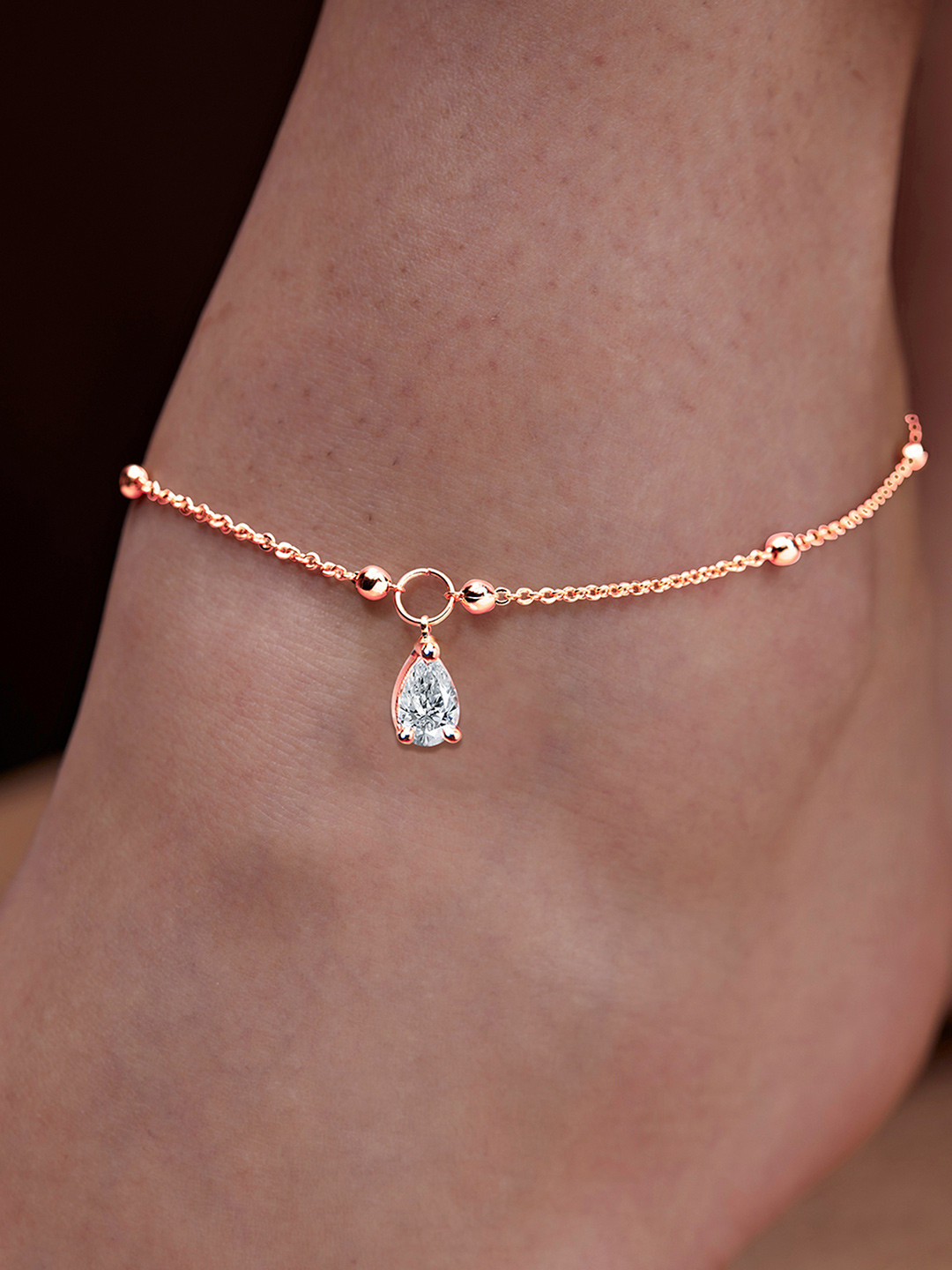MINUTIAE Rose Gold-Plated Beaded Anklet