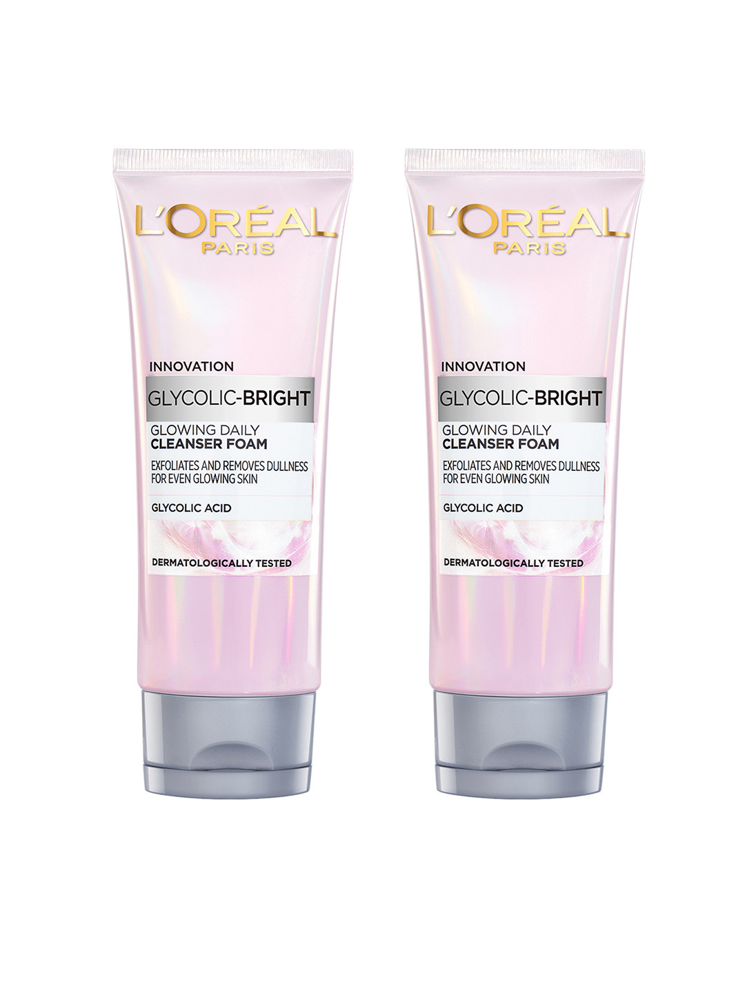 LOreal Paris Set of 2 Innovation Glycolic Bright Glowing Daily Cleanser Foam - 100ml Each