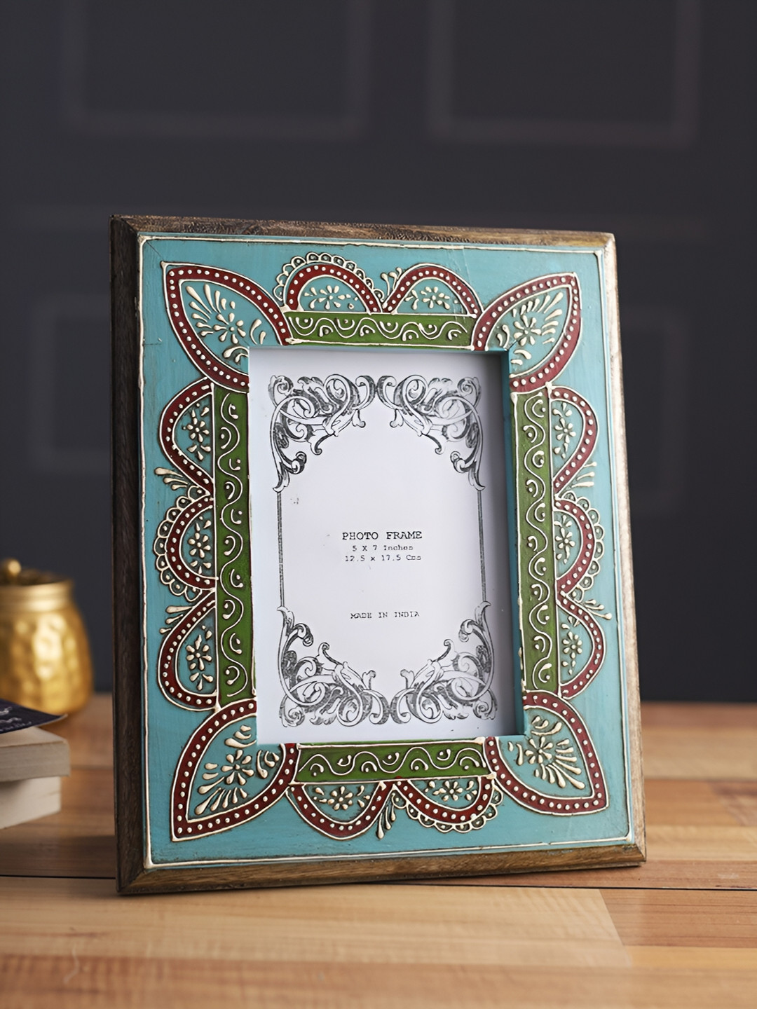 Aura Blue & Green Wooden Table Photo Frames