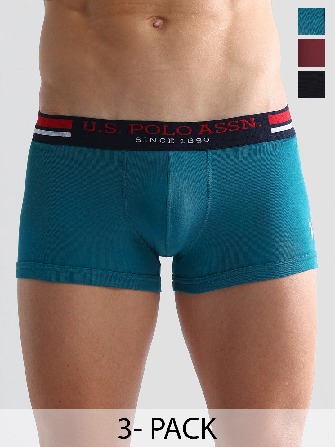 U.S. Polo Assn. Pack Of 3 Mid Rise Trunk I641-BZR-P3