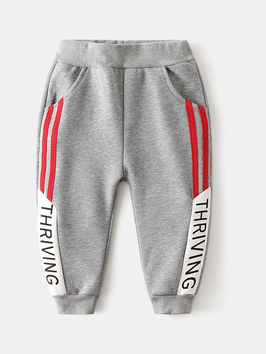 StyleCast Grey Boys Typography Printed Mid-Rise Jogger