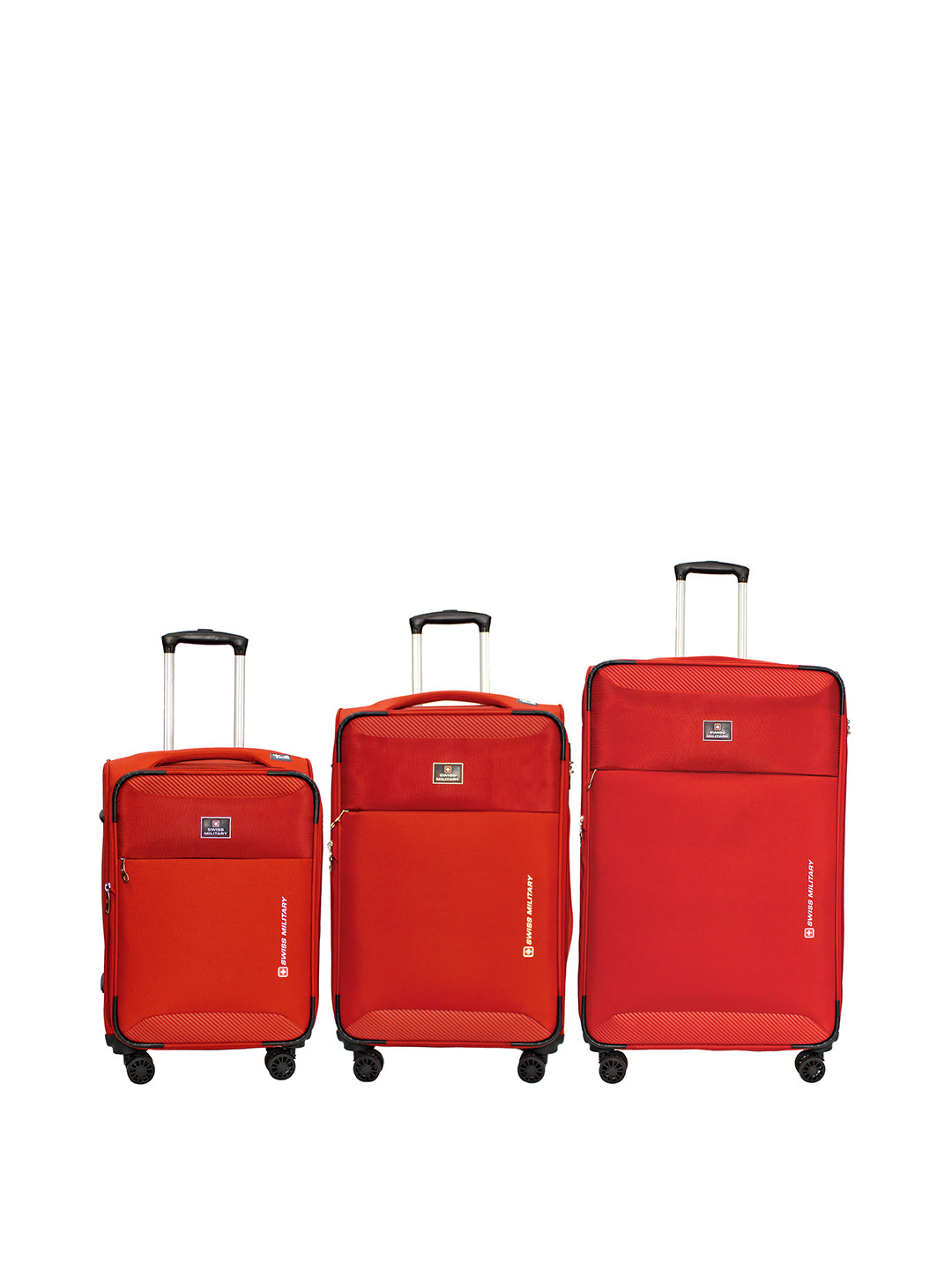 SWISS MILITARY Platinum Set Of 3 Soft Sided Trolley Bag-50 L