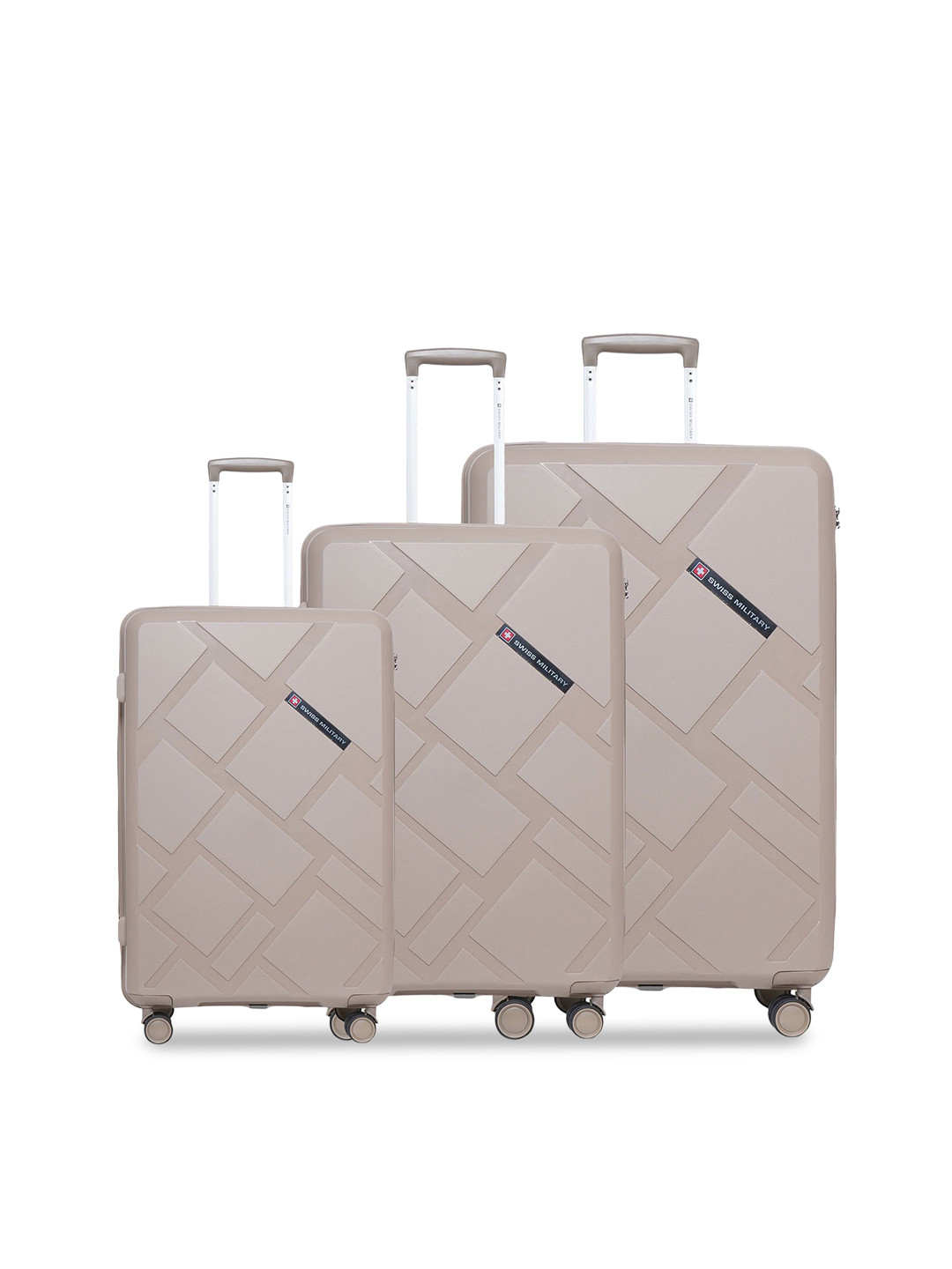 SWISS MILITARY Set Of 3 Textured Trolley Bags