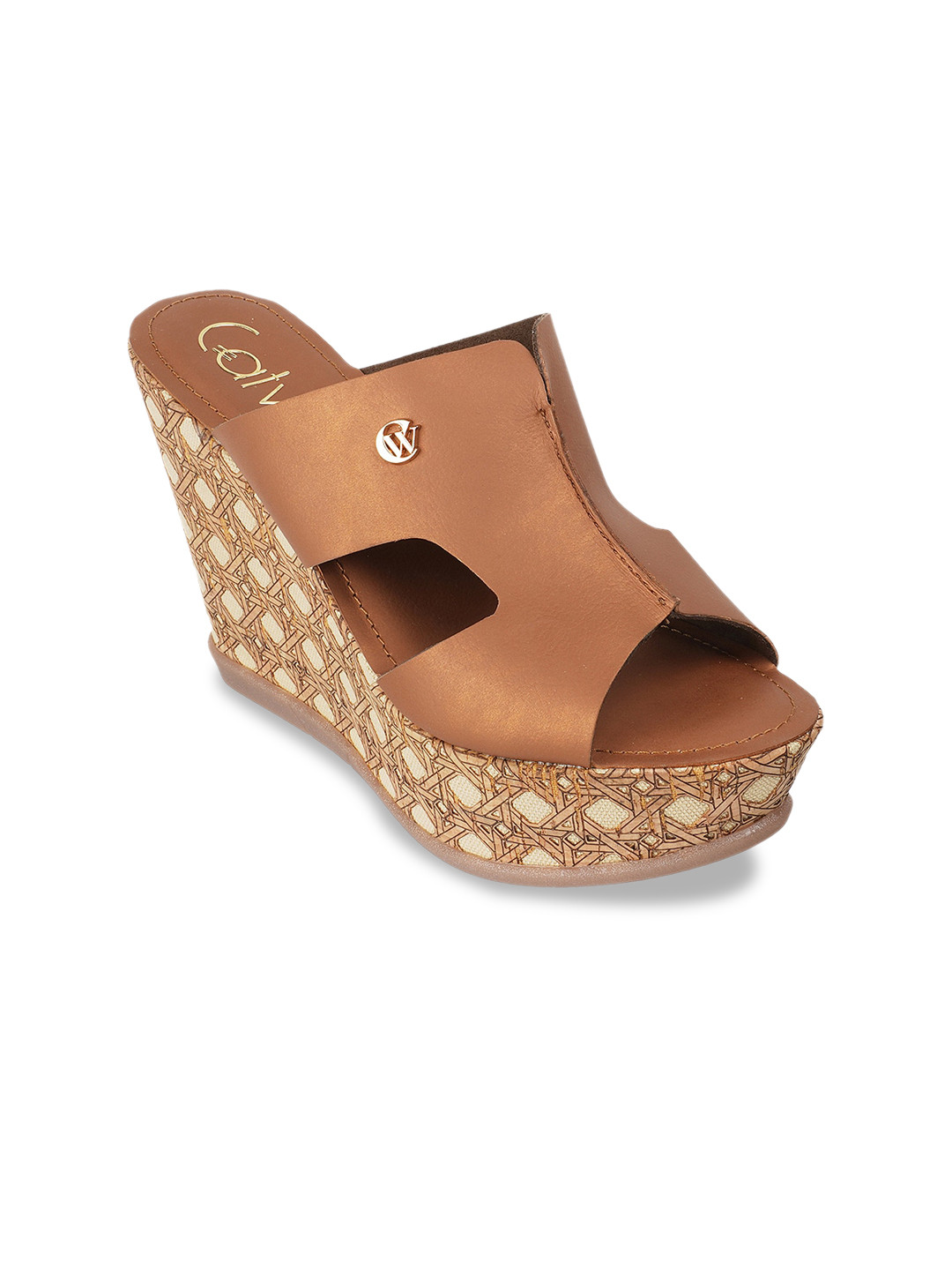 Catwalk Open Toe Leather Wedge Heels