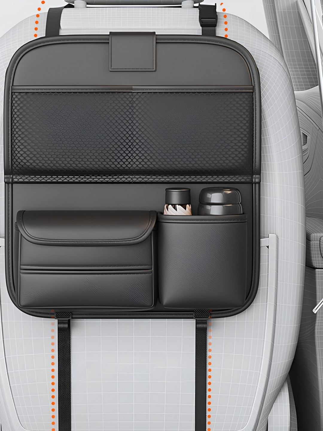 Arhat Organizers Black  Regular Car Back Seat Organizer With Tray