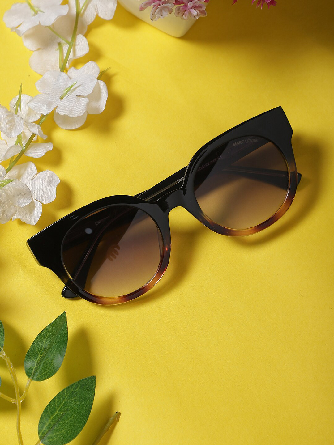 MARC LOUIS Unisex Round Sunglasses with UV Protected Lens ML UM 8817 C02 Brown SG