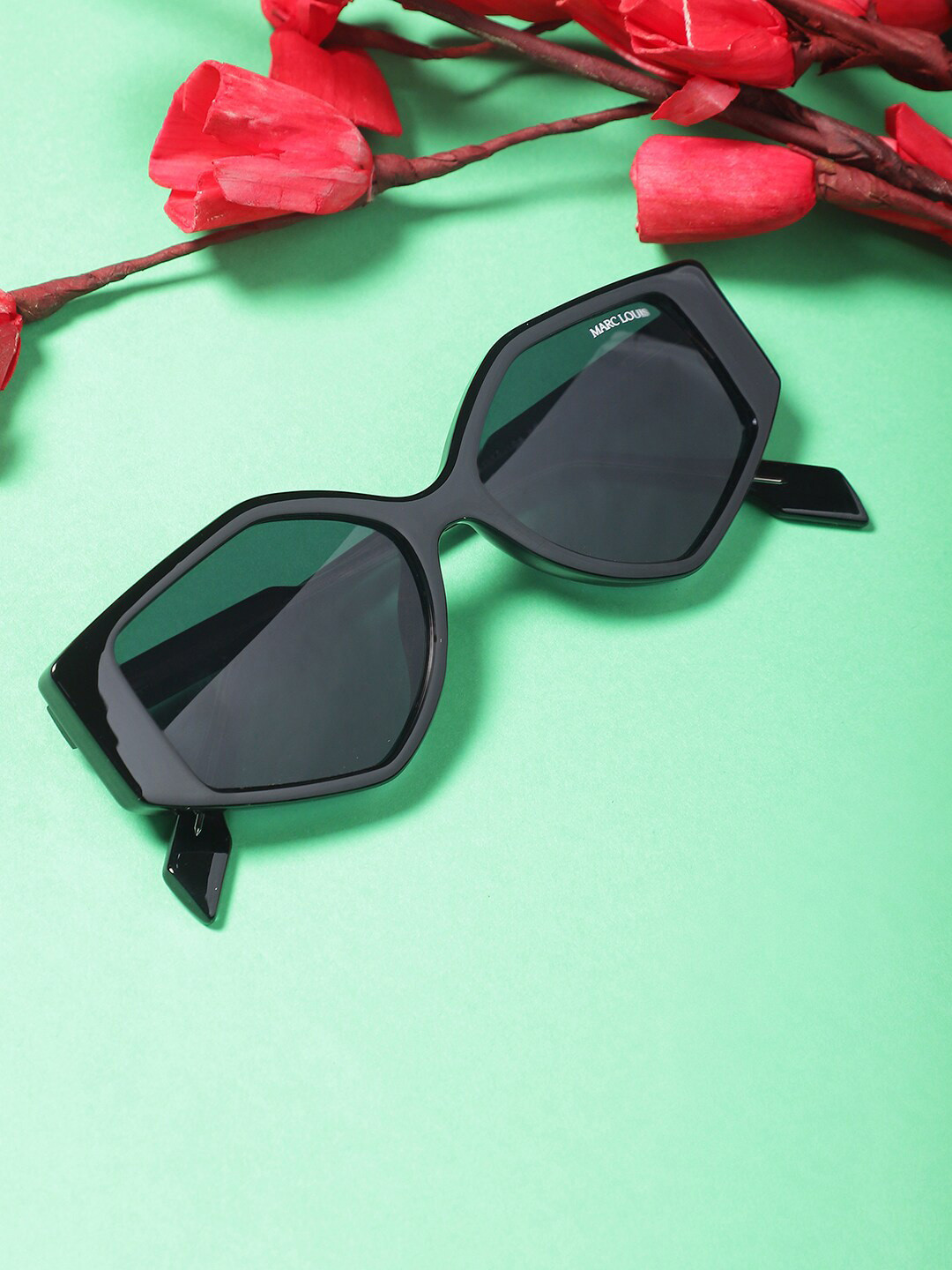 MARC LOUIS Women Cateye Sunglasses with UV Protected Lens ML 9815 C01 Black Grey SG