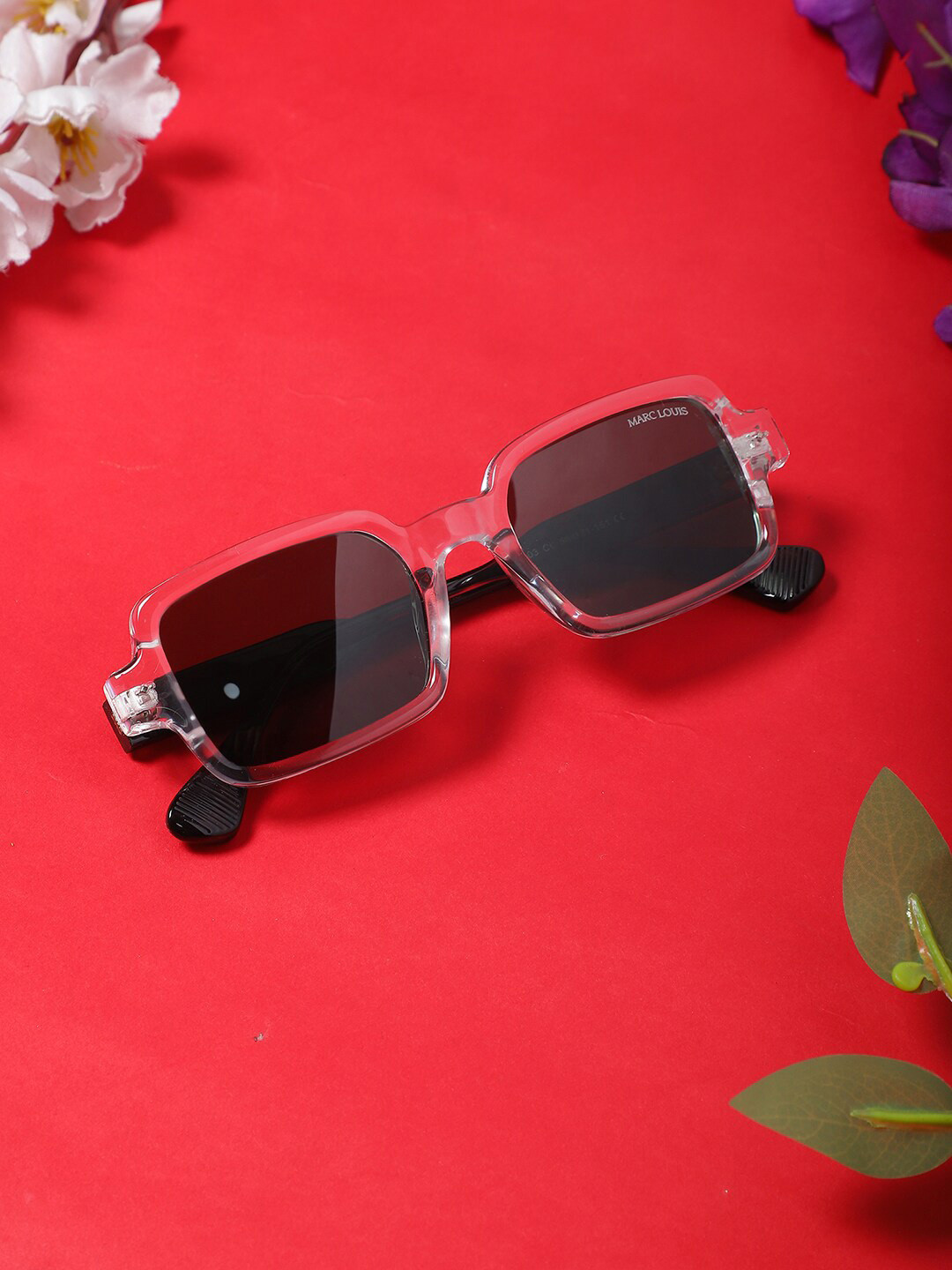 MARC LOUIS Unisex Square Sunglasses with UV Protected Lens-ML 669803 C06 Transparent  SG