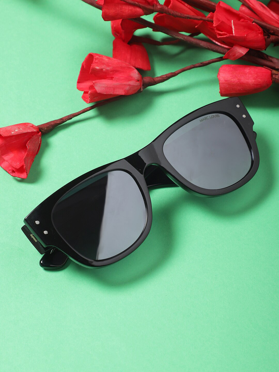 MARC LOUIS Unisex Rectangle Sunglasses with UV Protected Lens ML UM 6809 C02 Black SG