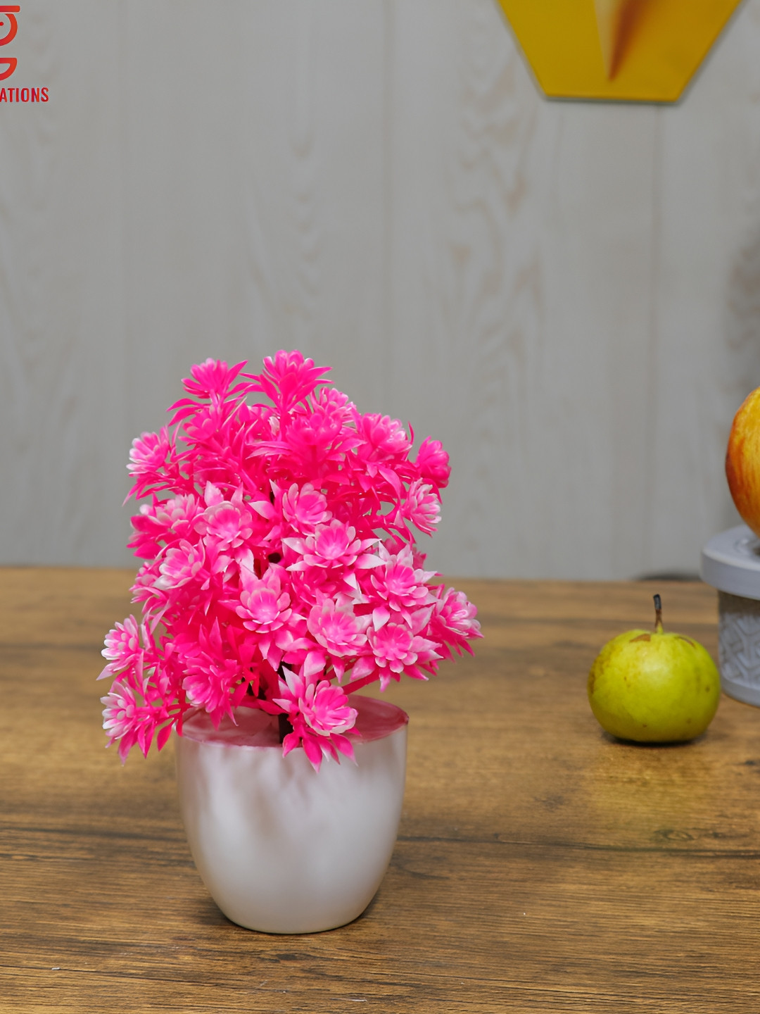 GW CREATIONS Pink Daisy Artificial Flower With Pot