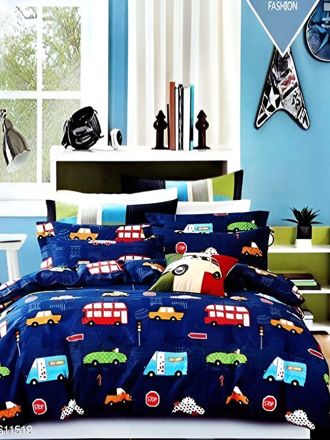 RRC Blue Cartoon Characters AC Room 210 GSM Single Bed Comforter