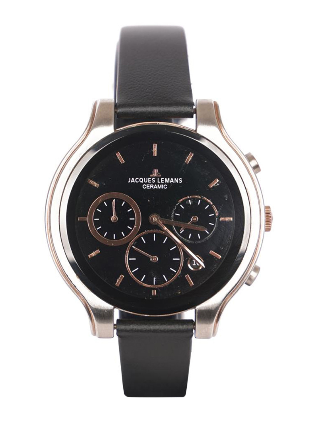 Jacques Lemans Women Dial & Leather Straps Analogue Chronograph Watch 1-1580CZZ