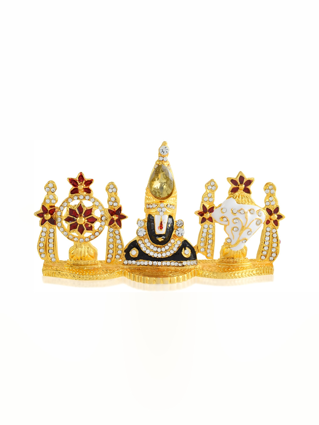 MEMOIR Gold Brass Metallic Prayer Room Tiny Showpiece - 2.5 Inches