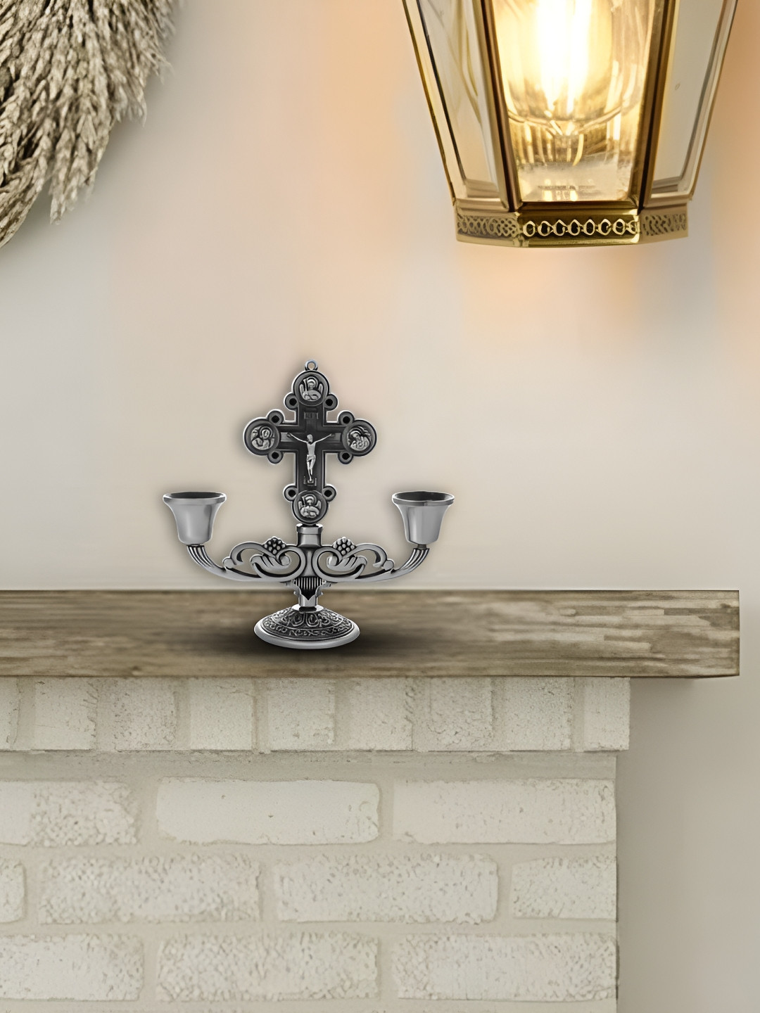 MEMOIR Silver-Toned Brass Candle Holder