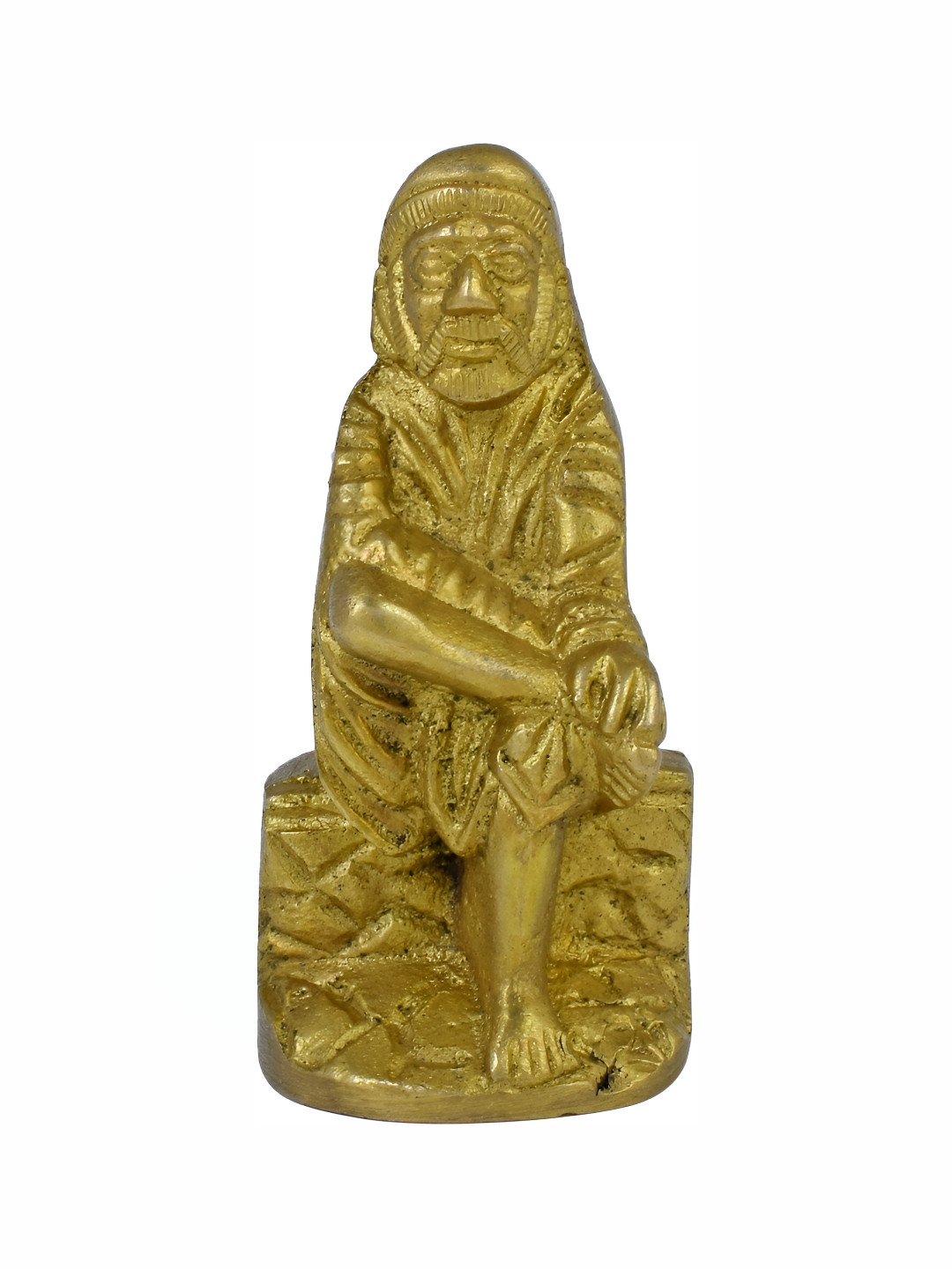 MEMOIR Gold Brass Metallic Prayer Room Small Showpiece - 2.6 Inches