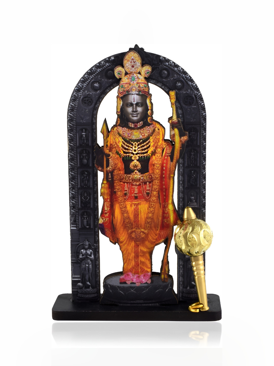 MEMOIR Black Wood Natural Prayer Room Small Showpiece - 4.5 Inches