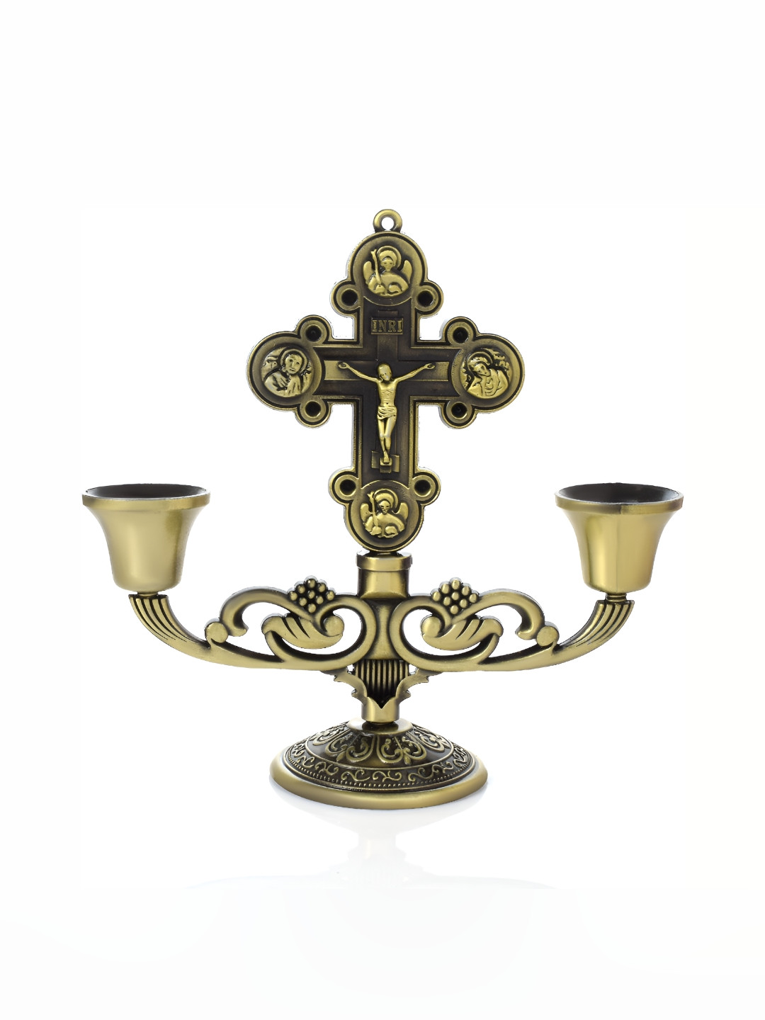 MEMOIR Gold Toned Brass Candle Holder